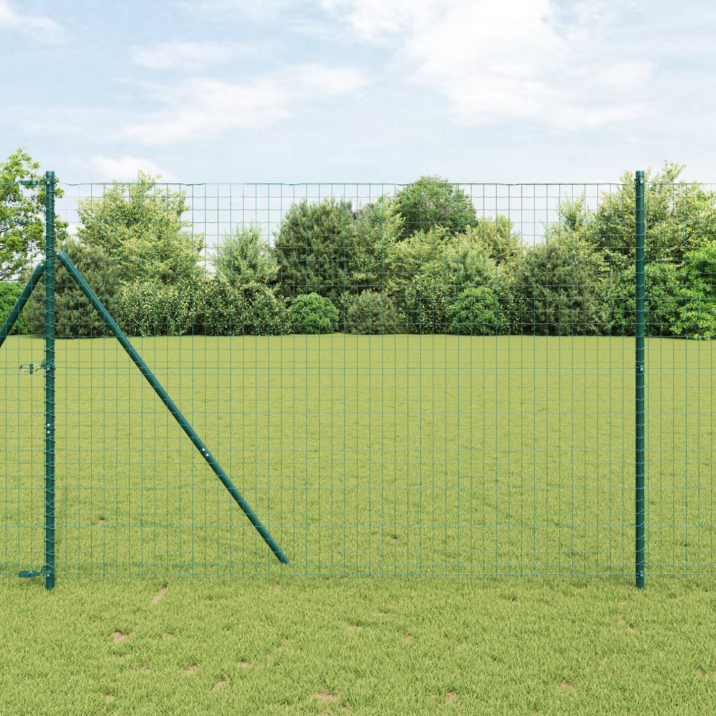 Gjerde med stolpe grønn 1,5 x 10 m Stål og PVC
