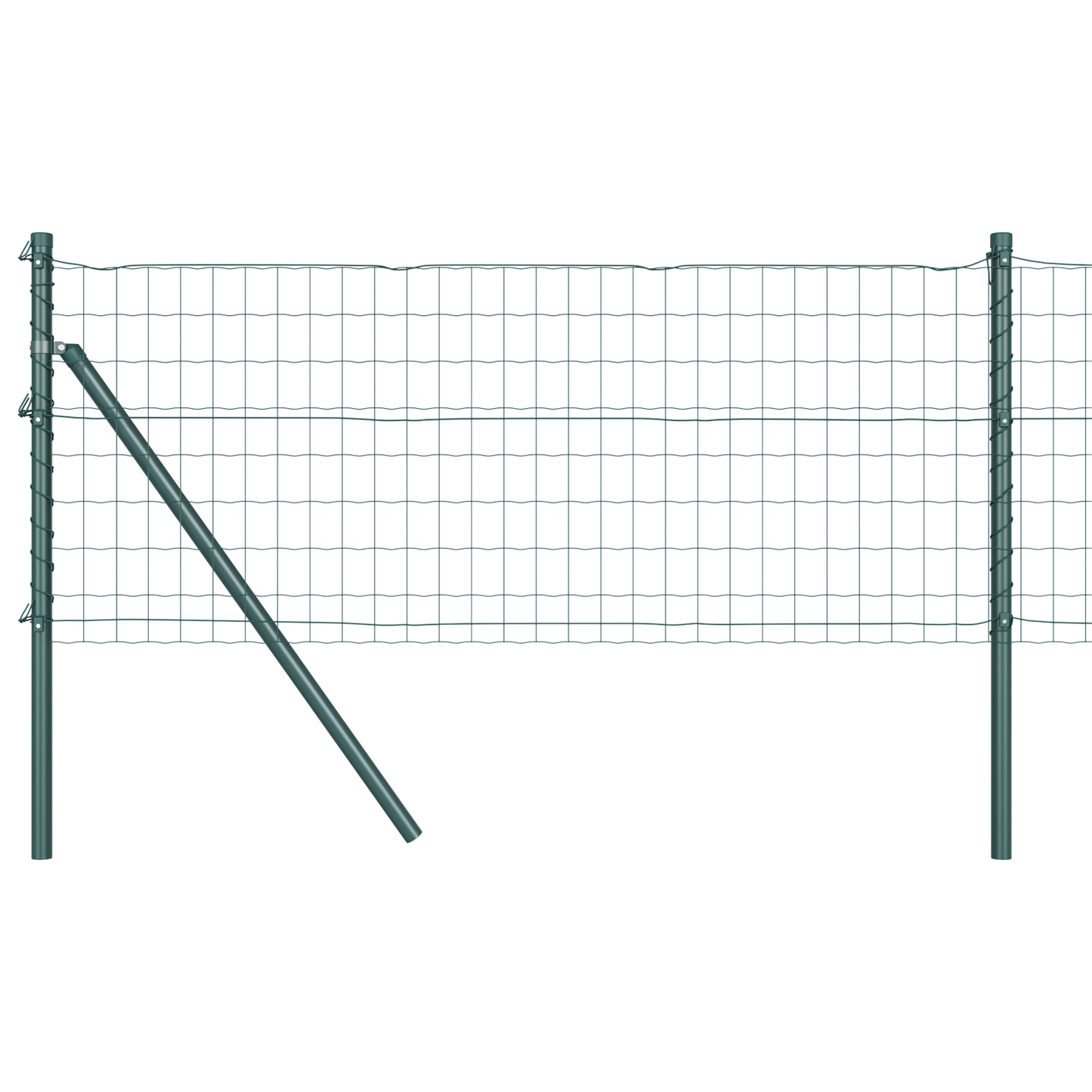 Gjerde med stolpe grønn 0,8 x 10 m Stål og PVC