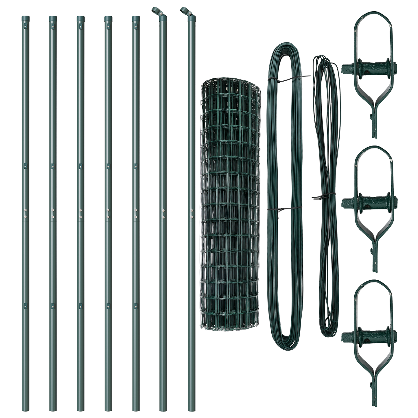 Gjerde med stolpe grønn 1 x 10 m Stål og PVC
