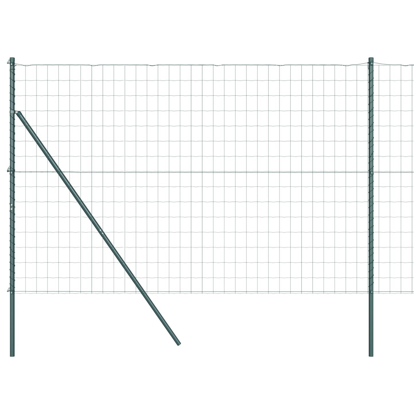 Gjerde med stolpe grønn 1,5 x 10 m Stål og PVC