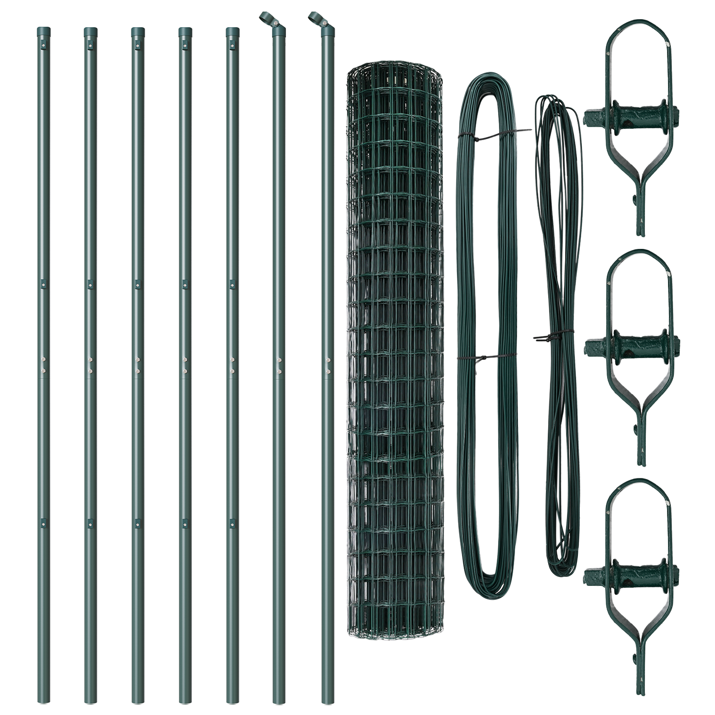 Gjerde med stolpe grønn 1,5 x 10 m Stål og PVC