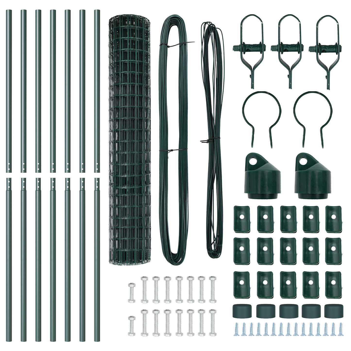 Gjerde med stolpe grønn 1,5 x 10 m Stål og PVC