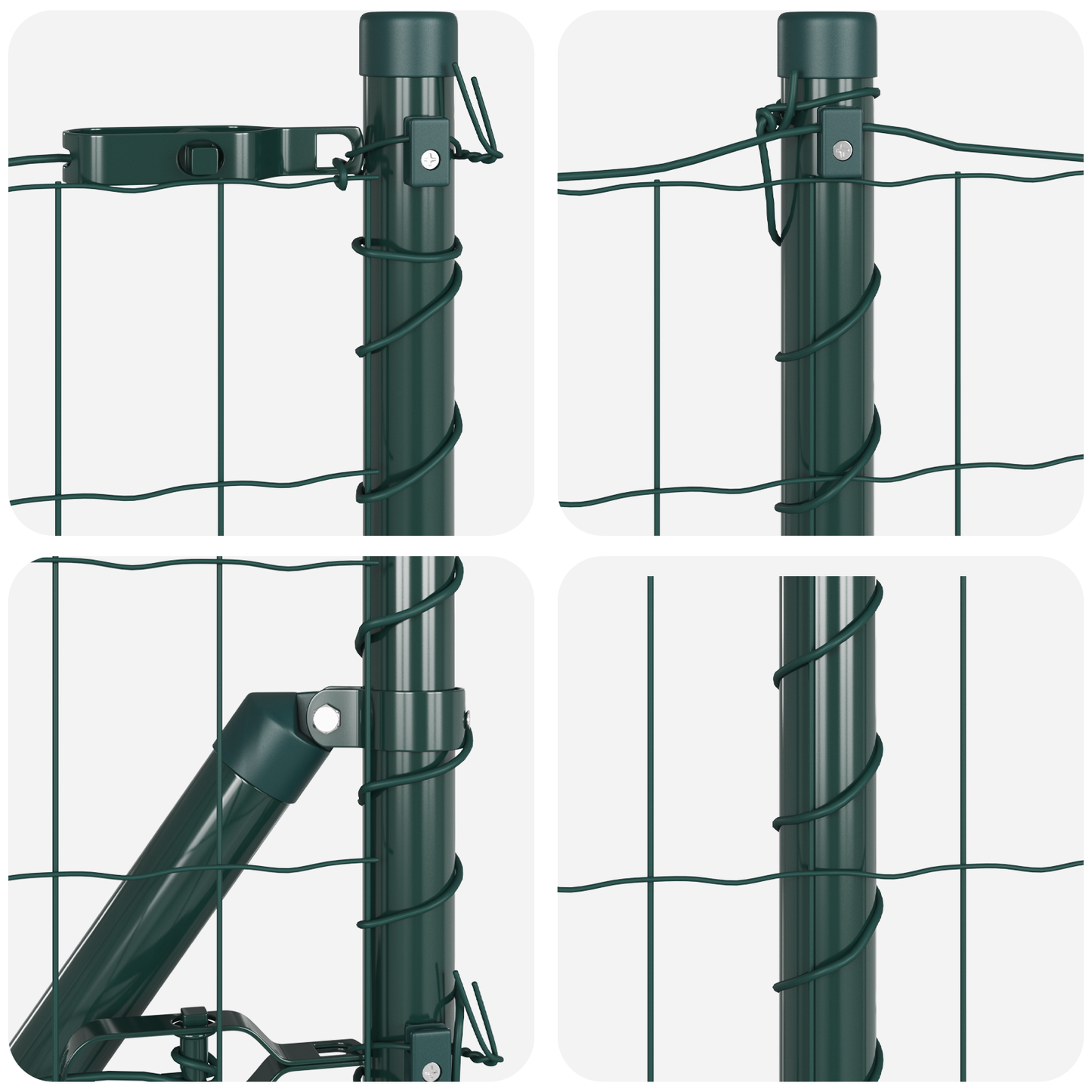 Gjerde med stolpe grønn 0,8 x 25 m Stål og PVC