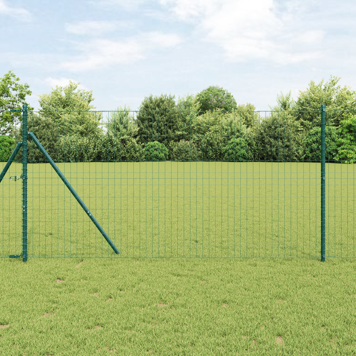 Gjerde med stolpe grønn 1 x 25 m Stål og PVC