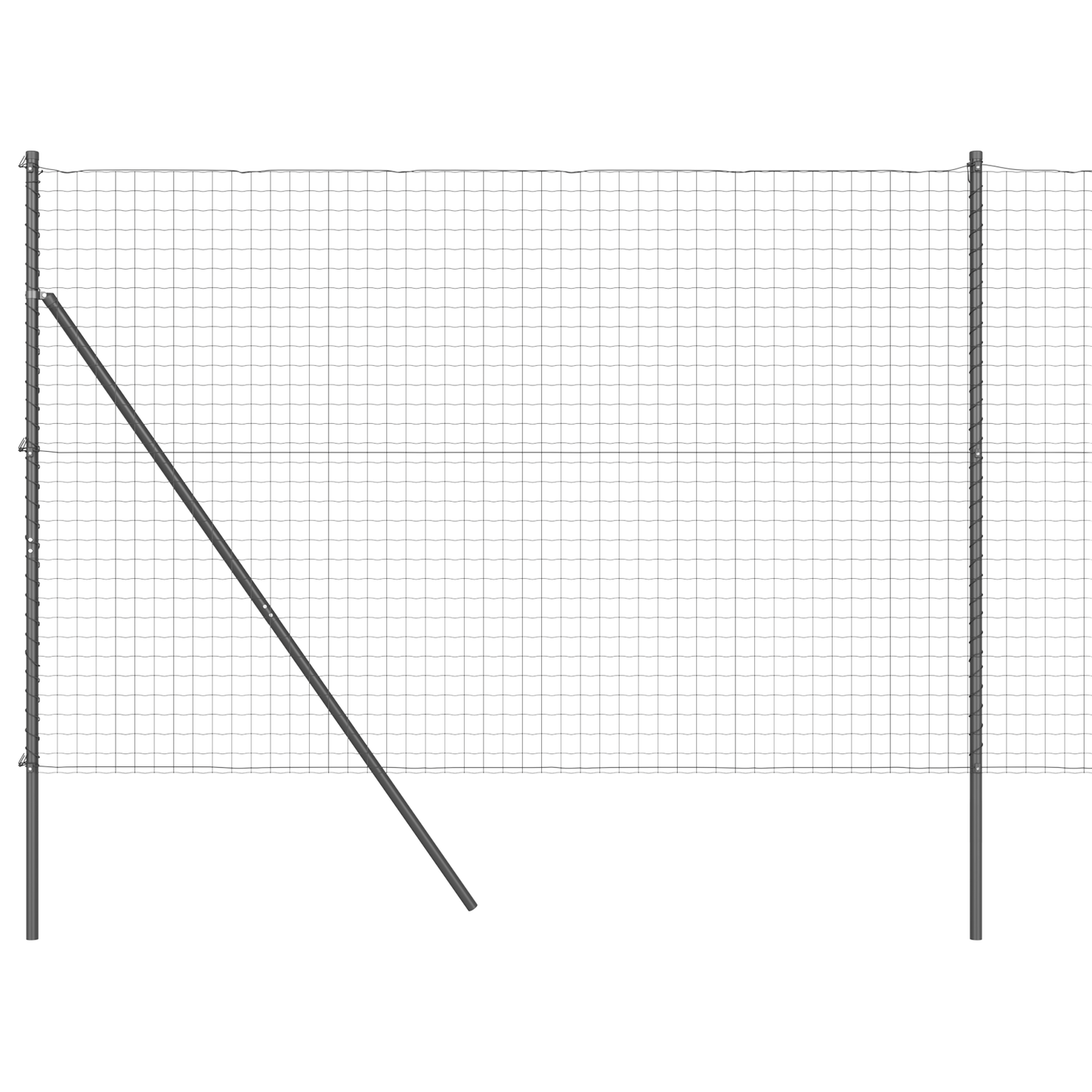 Gjerde med stolpe Grå 1,5 x 10 m Stål og PVC