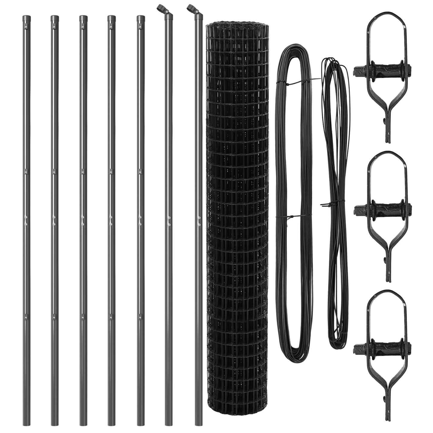 Gjerde med stolpe Grå 1,6 x 10 m Stål og PVC