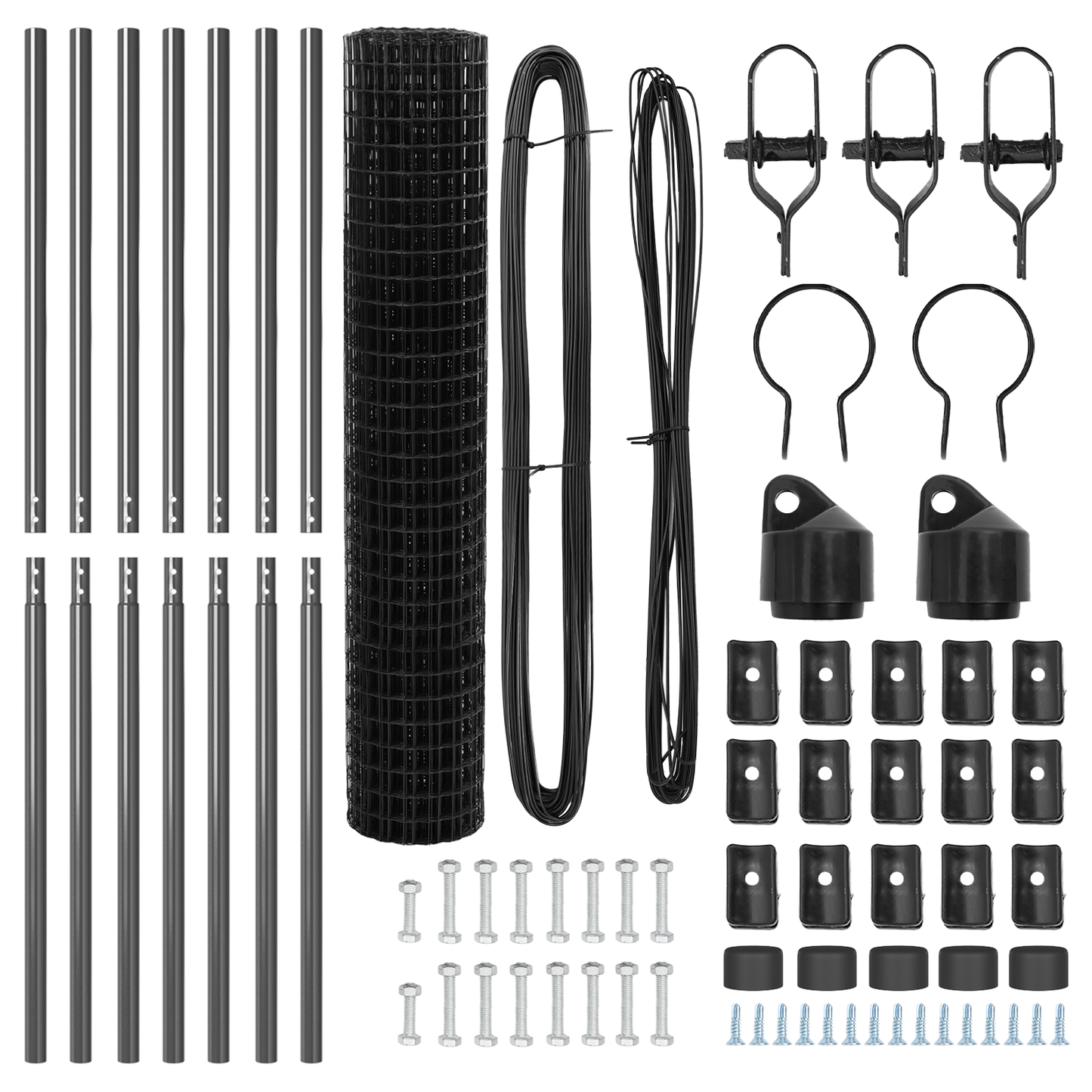 Gjerde med stolpe Grå 1,6 x 10 m Stål og PVC