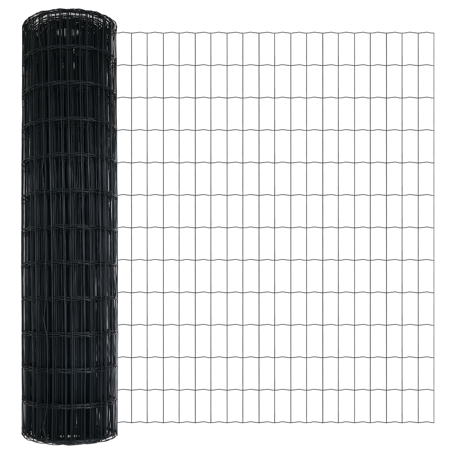Gjerde med stolpe Grå 1,4 x 10 m Stål og PVC
