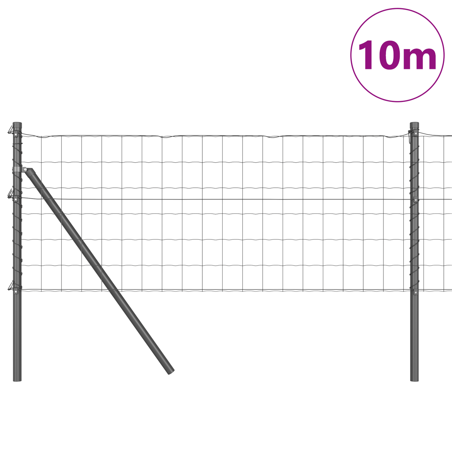 Euro Zaun Festemo 10 x 0,6 m PVC-belagt stål Grå Mesh