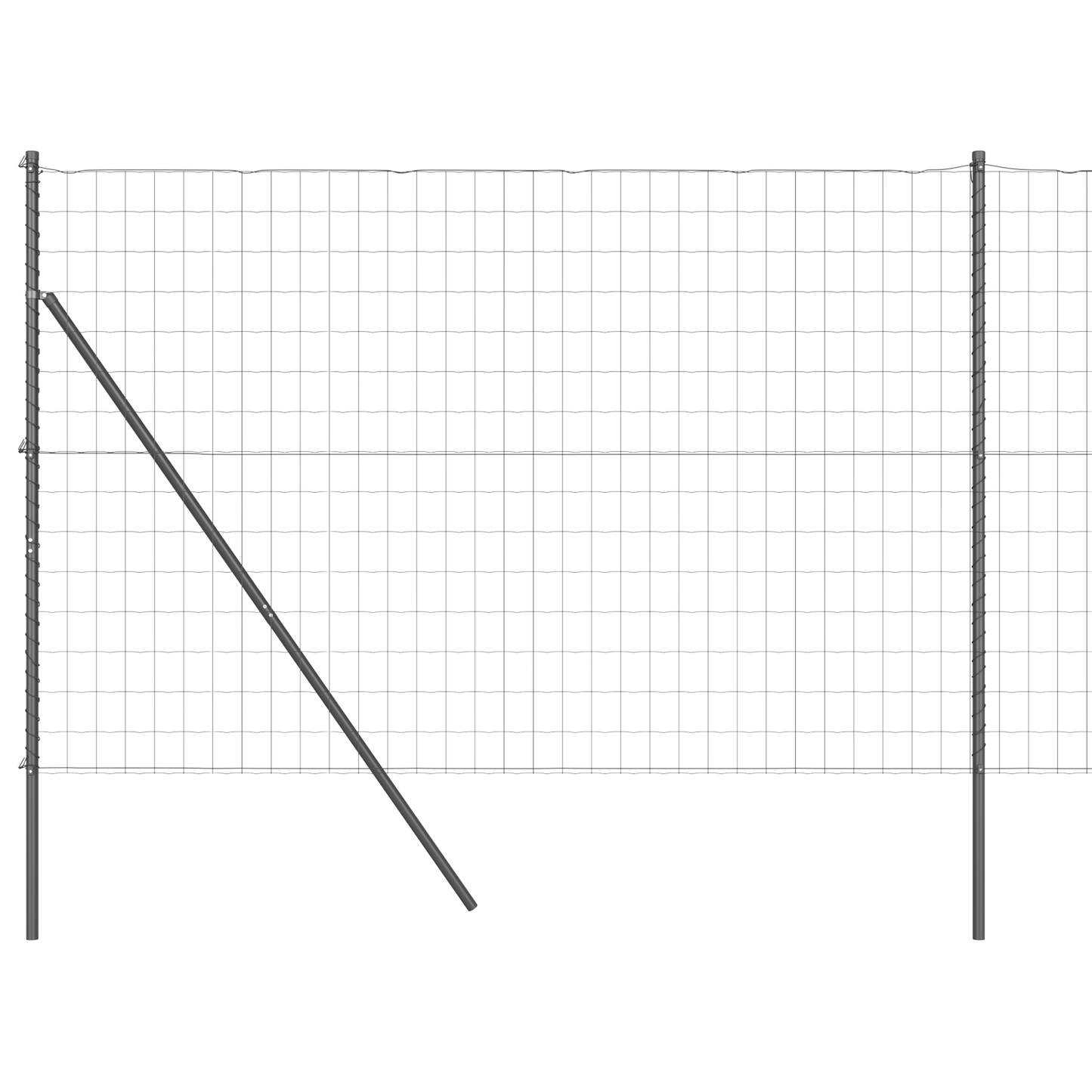 Gjerde med stolpe Grå 1,6 x 10 m Stål og PVC