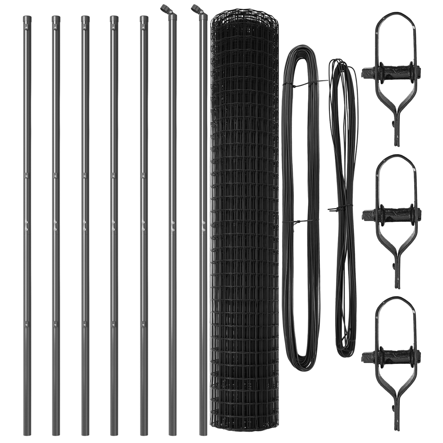 Gjerde med stolpe Grå 1,6 x 10 m Stål og PVC