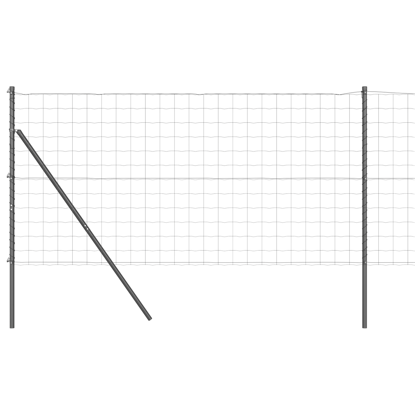 Gjerde med stolpe Grå 1,4 x 10 m Stål og PVC