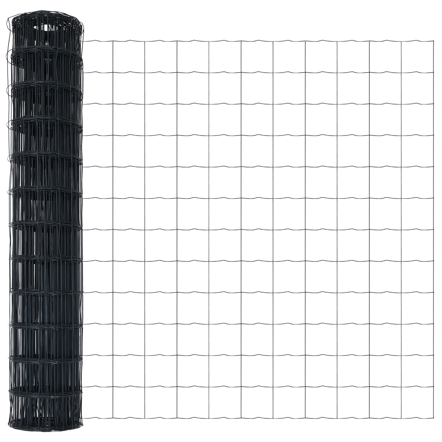 Gjerde med stolpe Grå 1,4 x 10 m Stål og PVC