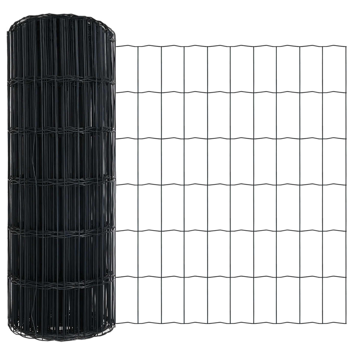 Gjerde med stolpe Grå 0,6 x 25 m Stål og PVC