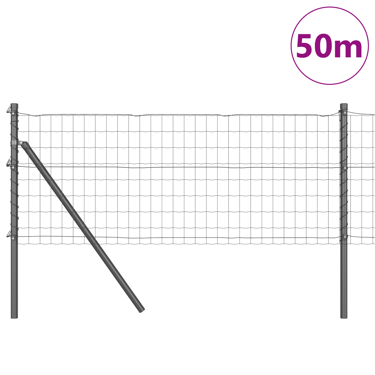 Euro Zaun Festemo 50 x 0,4 m PVC-belagt stål Grå Mesh