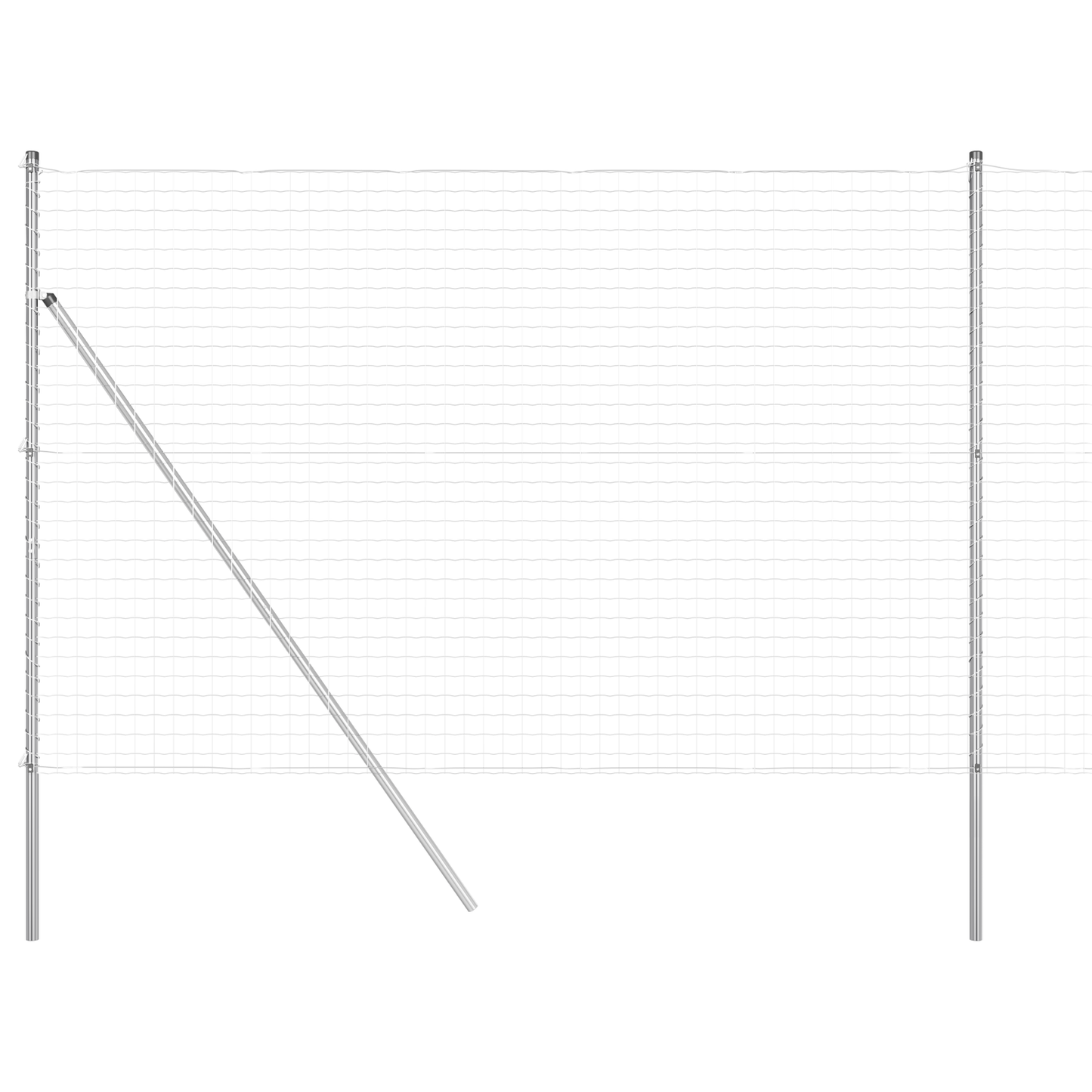 Gjerde med stolpe sølv 1,5 x 10 m Stål og PVC
