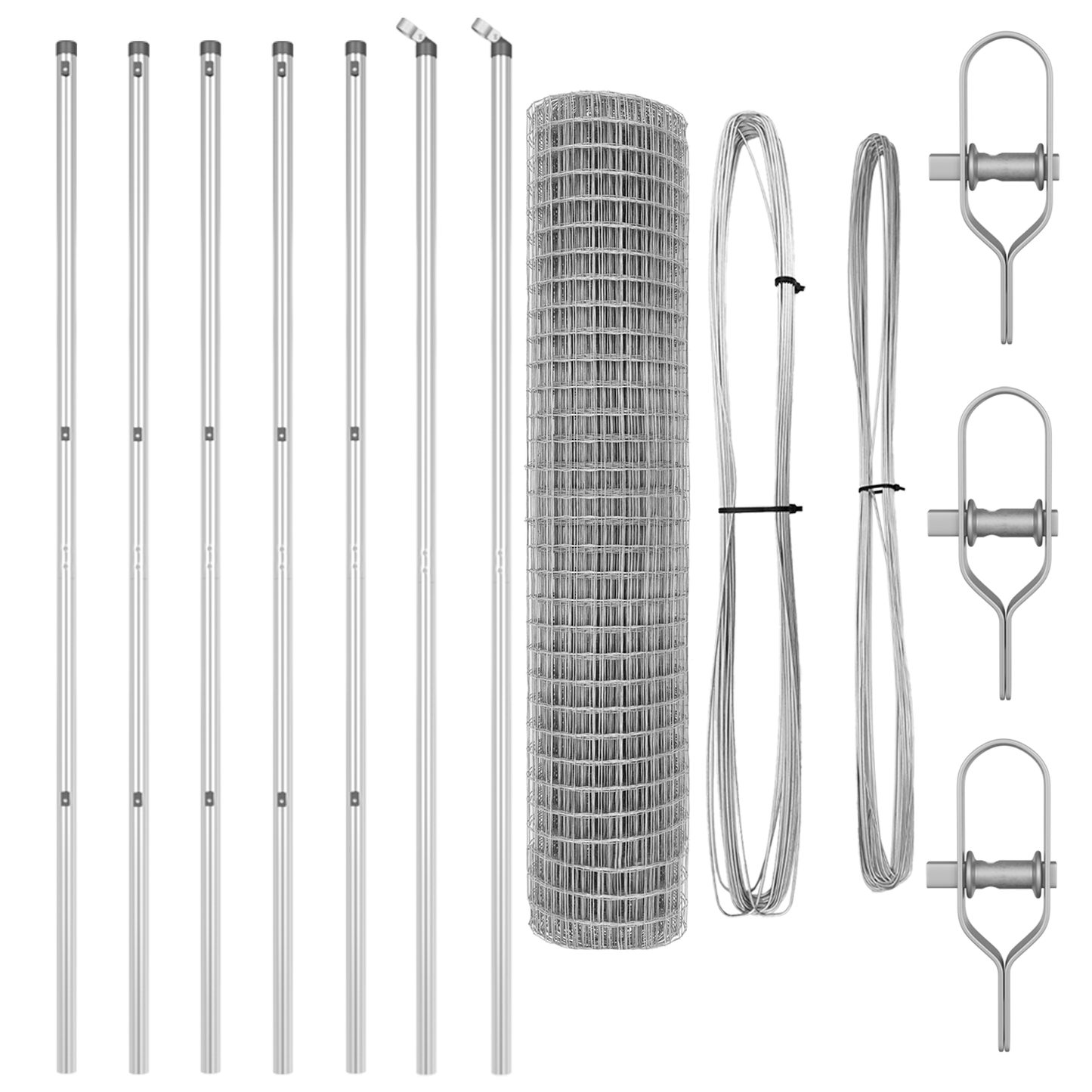 Gjerde med stolpe sølv 1,5 x 10 m Stål og PVC