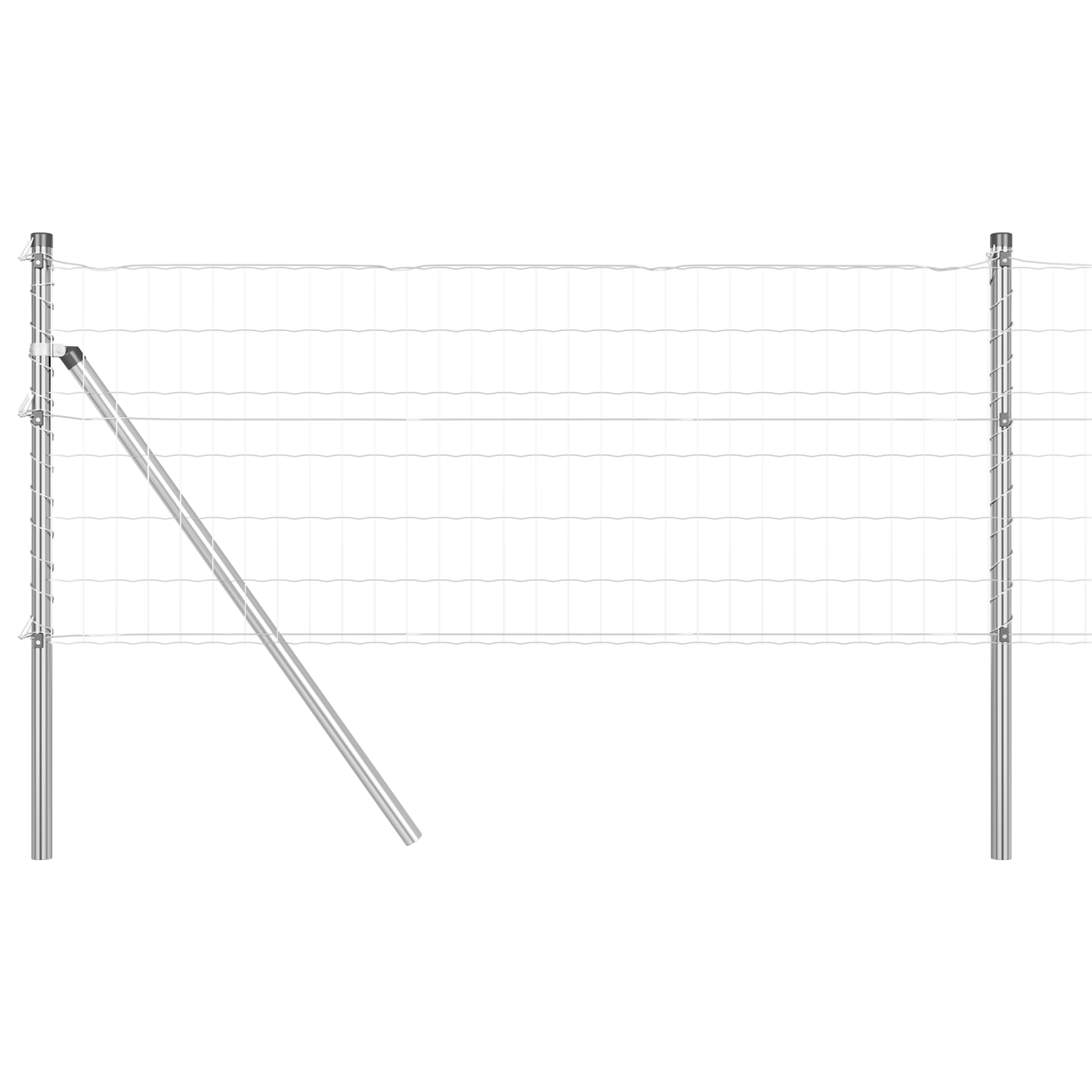 Gjerde med stolpe sølv 0,4 x 10 m Stål og PVC