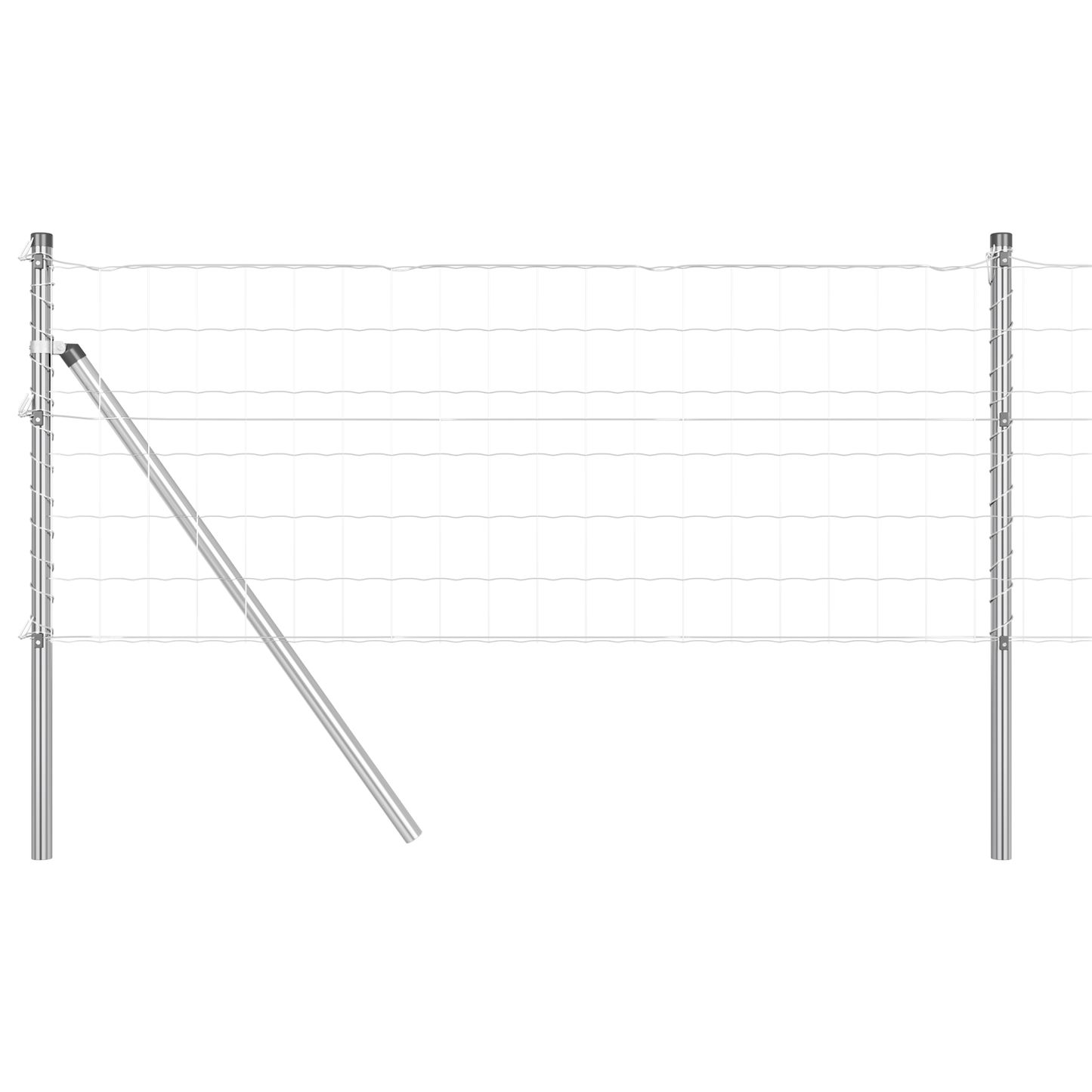 Gjerde med stolpe sølv 0,4 x 25 m Stål og PVC