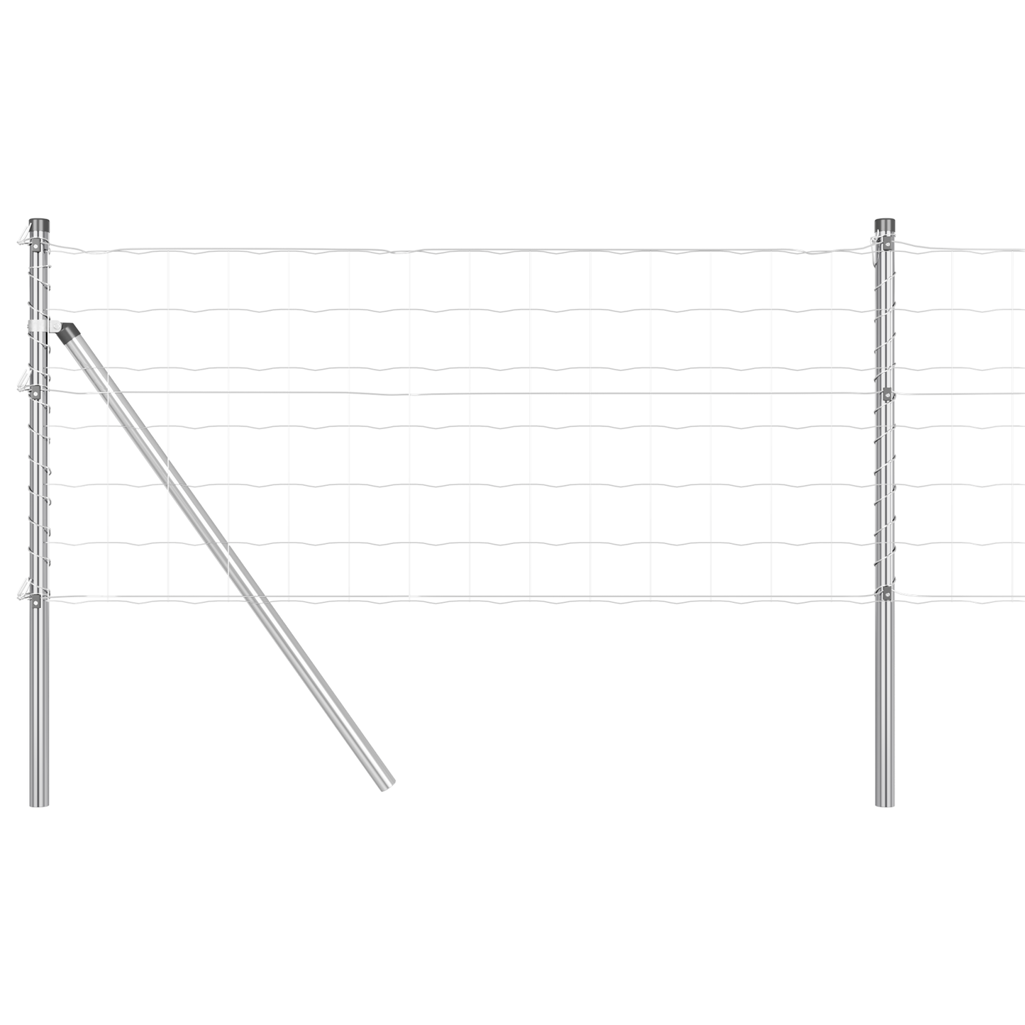 Gjerde med stolpe sølv 0,6 x 50 m Stål og PVC