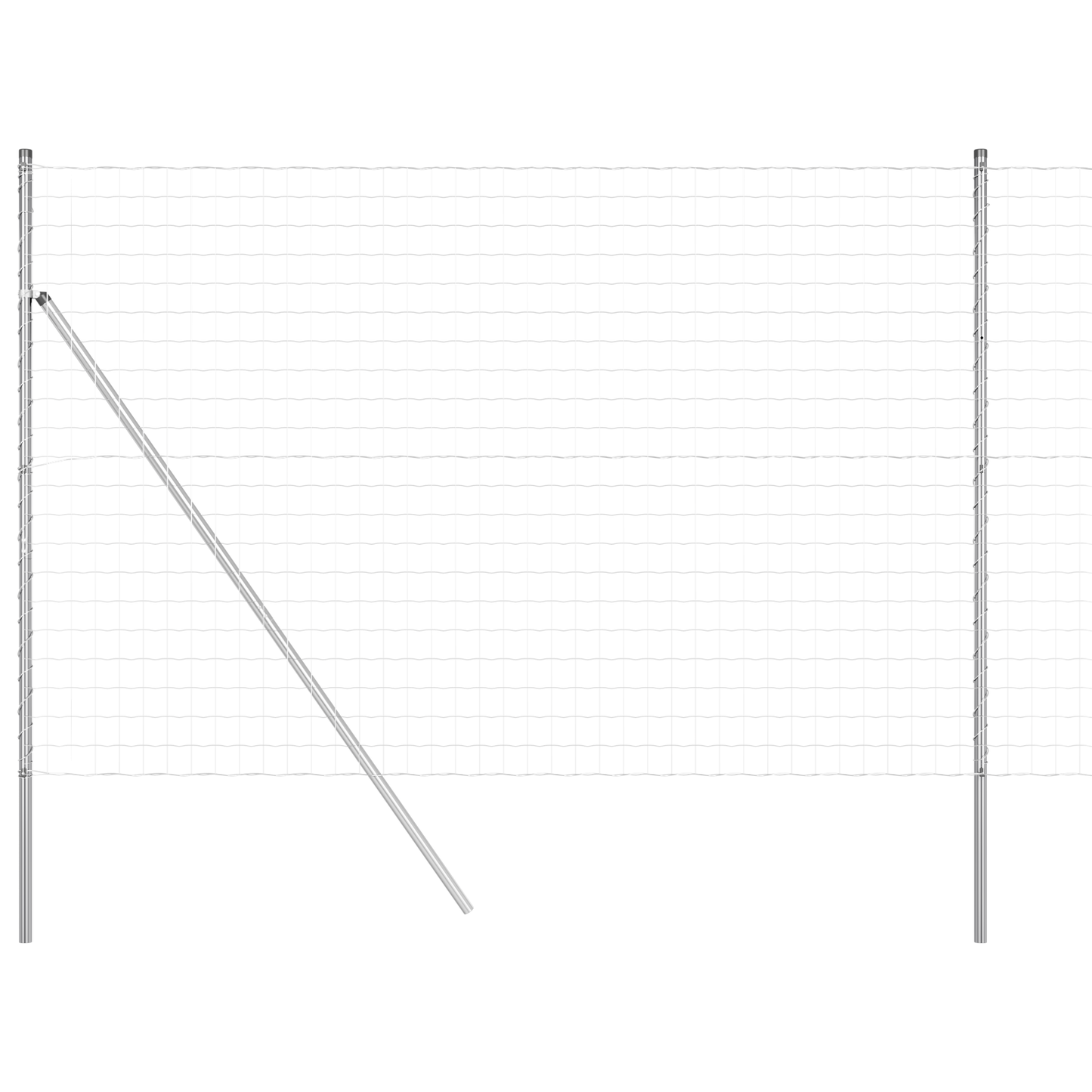Gjerde med stolpe sølv 1,6 x 10 m Stål og PVC