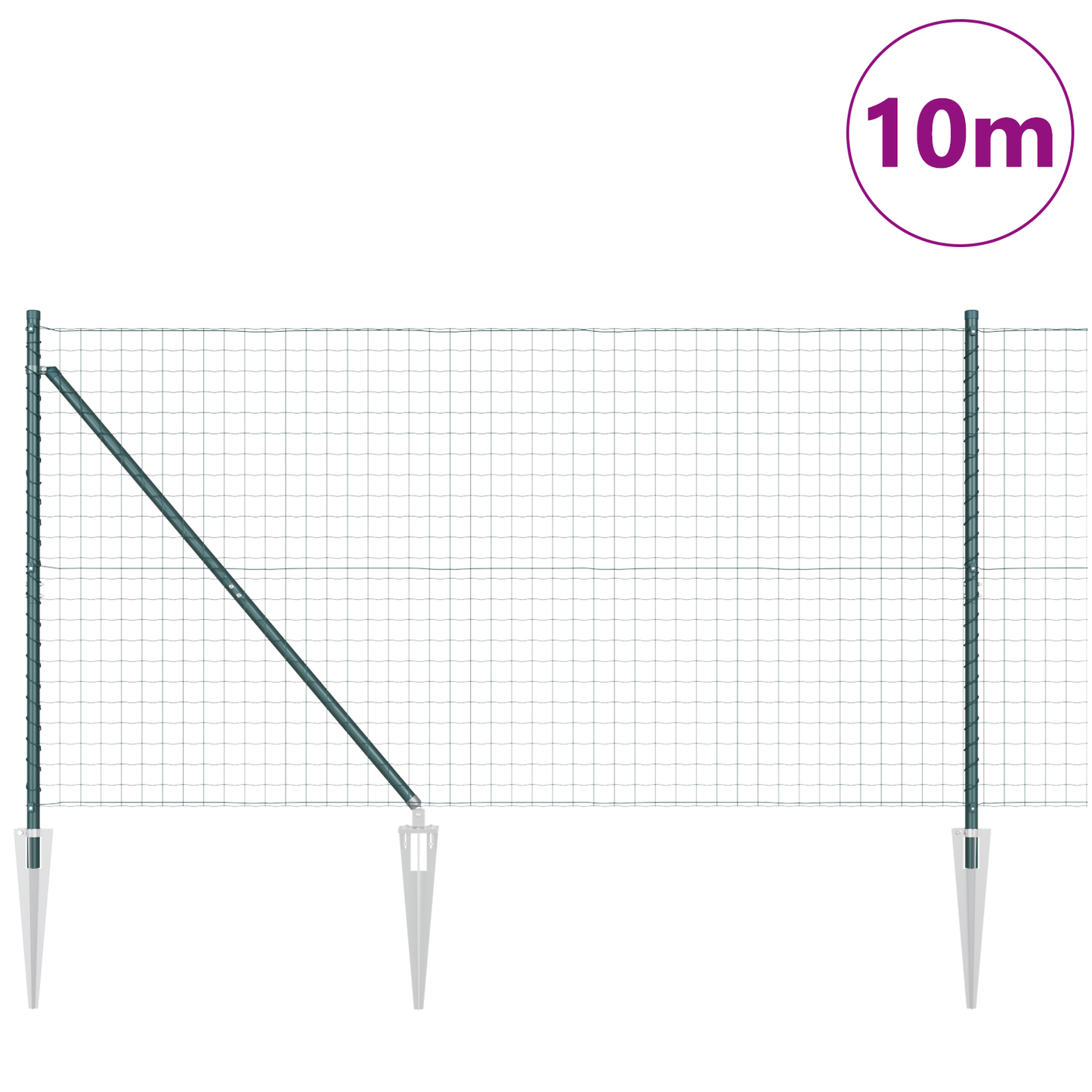 Euro-gjerde med pigger 10 x 1,4 m PVC-belagt stål Grønn Mesh
