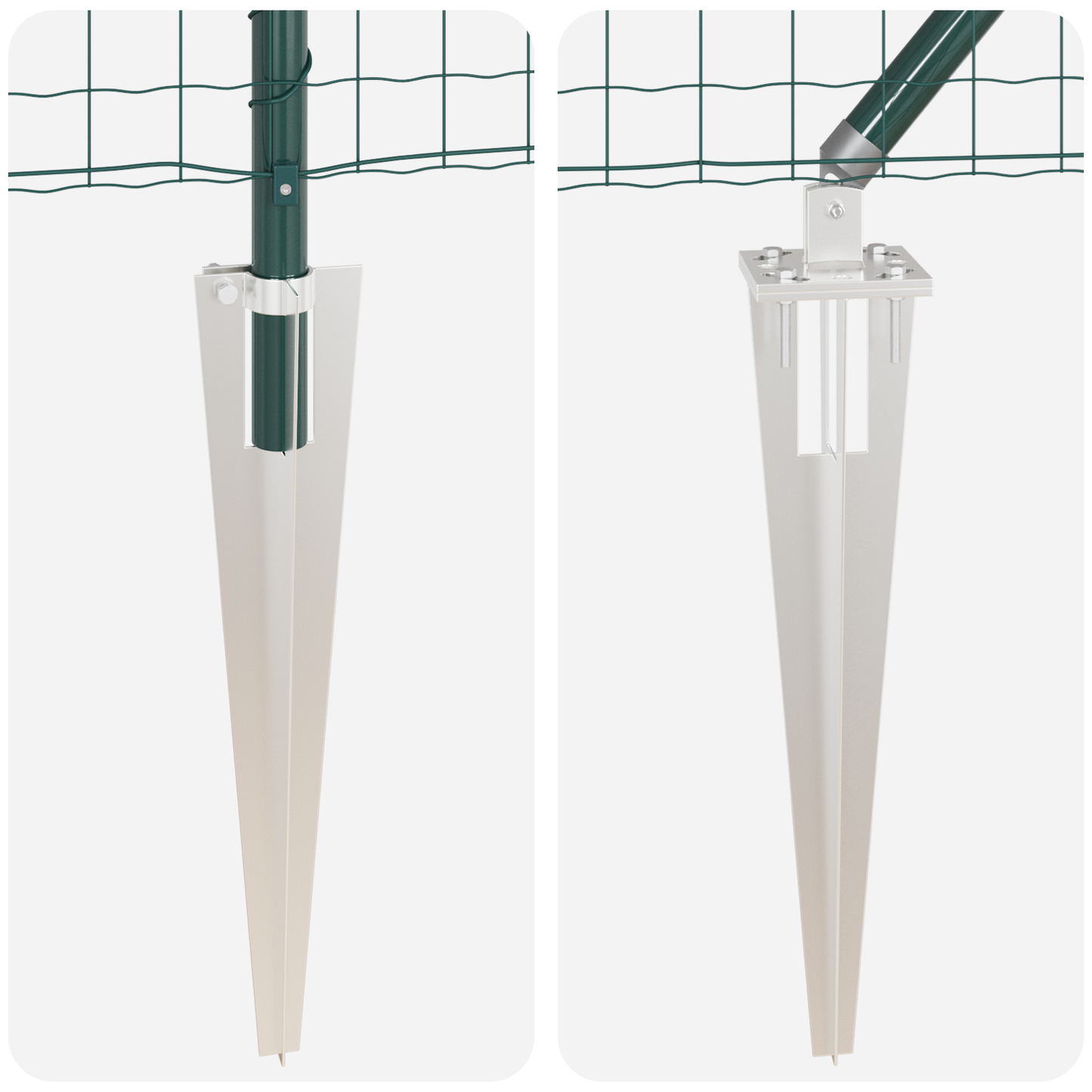 Gjerde med stolpe grønn 1,5 x 10 m Stål og PVC