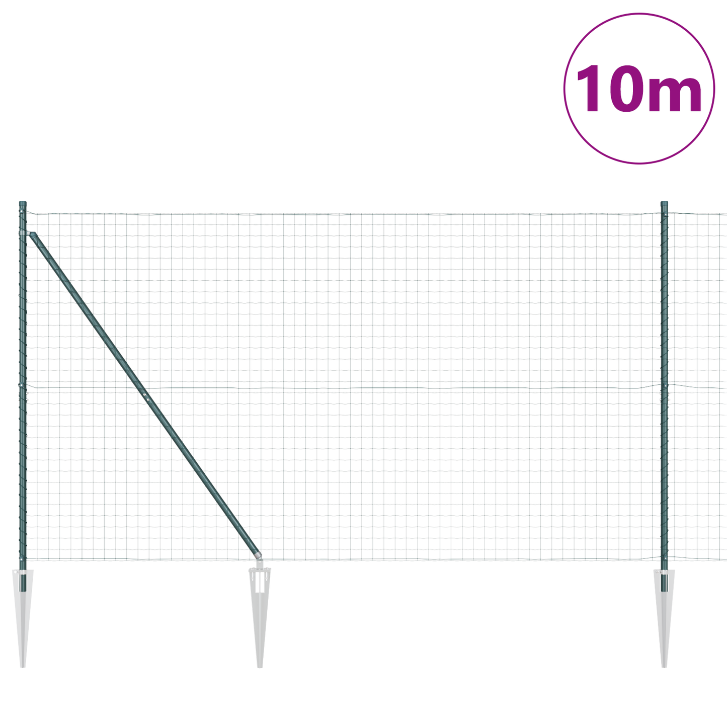 Euro-gjerde med pigger 10 x 1,6 m PVC-belagt stål Grønn Mesh