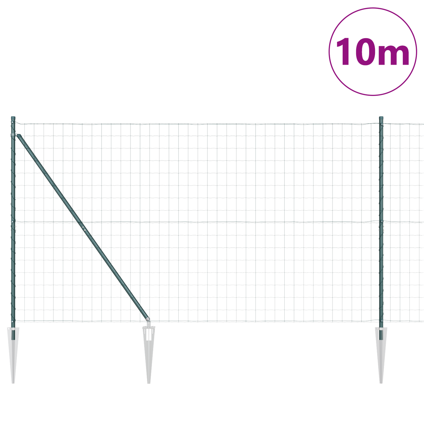 Euro-gjerde med pigger 10 x 1,6 m PVC-belagt stål Grønn Mesh