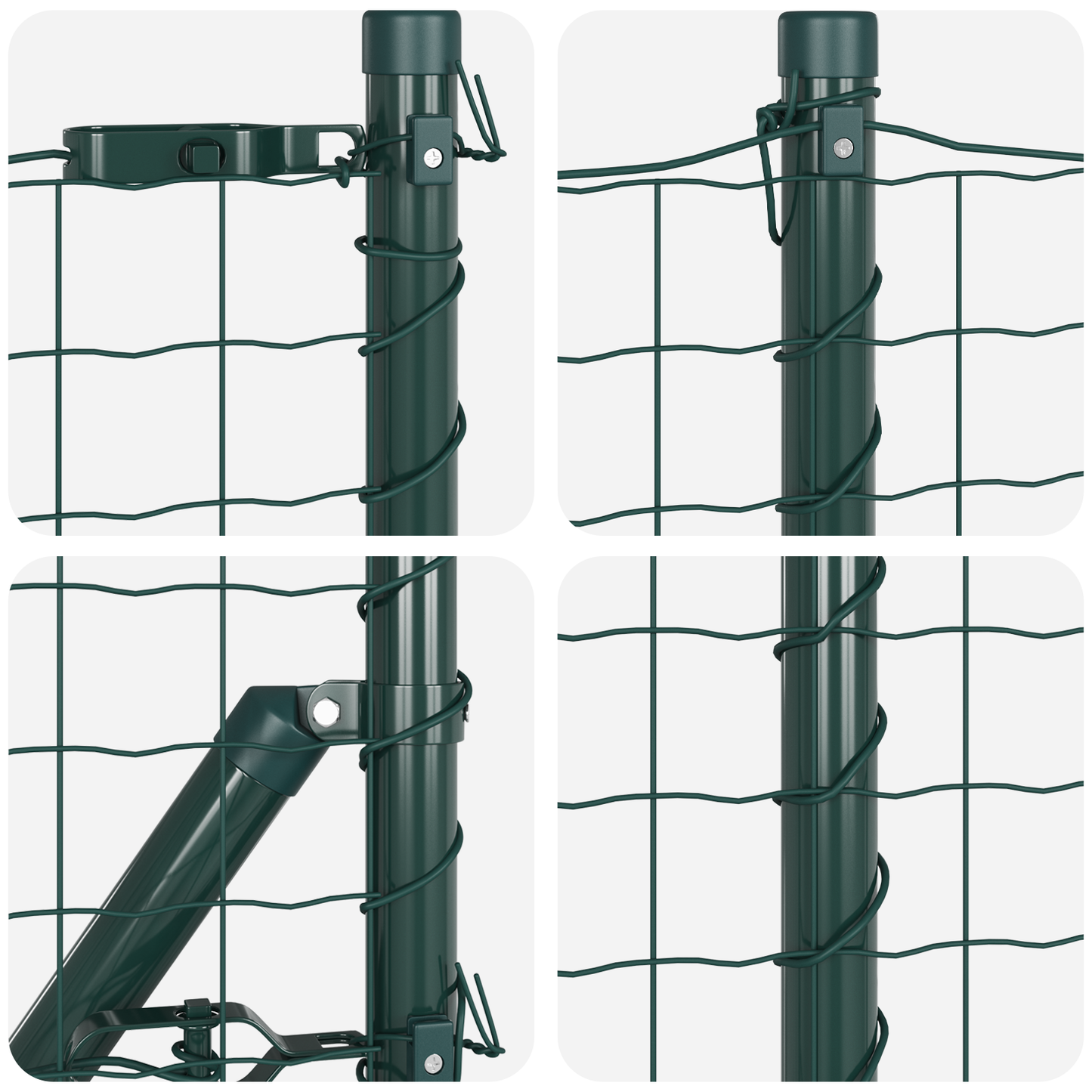 Euro-gjerde med pigger 25 x 0,6 m PVC-belagt stål Grønn Mesh