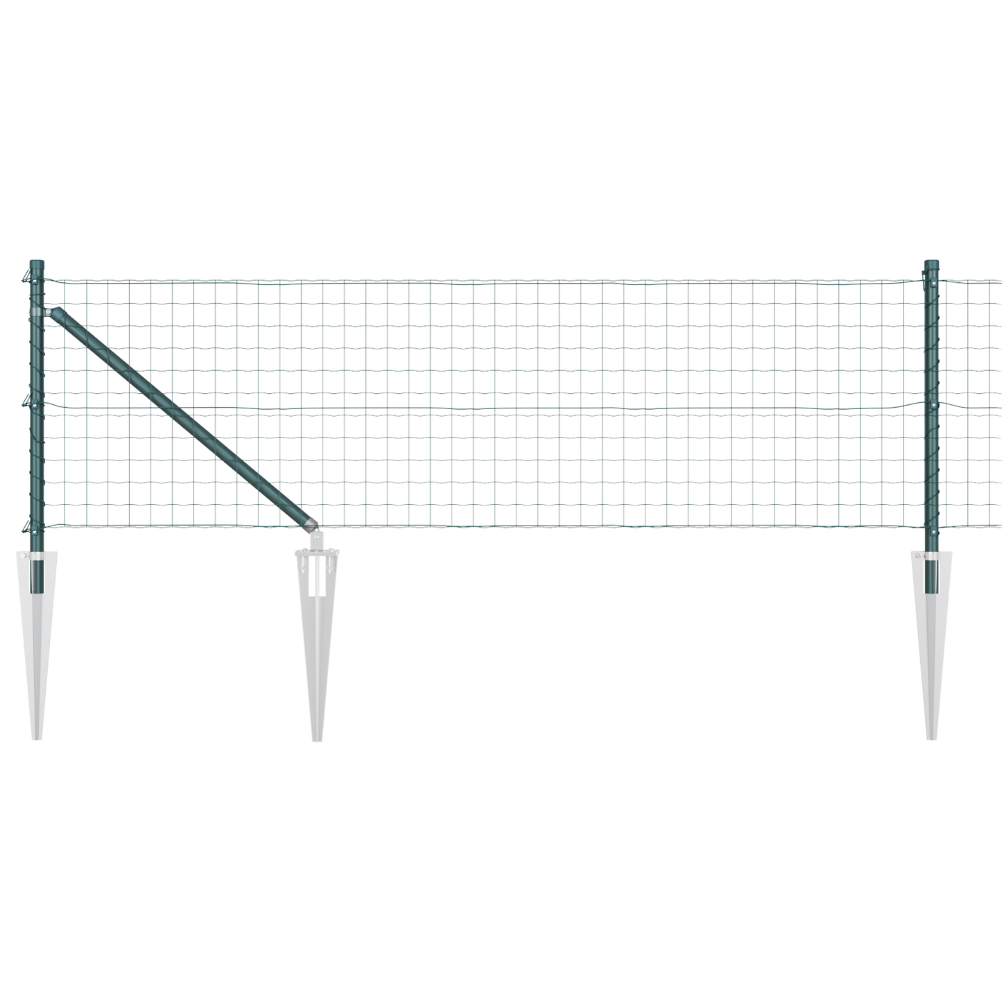 Euro-gjerde med pigger 25 x 0,6 m PVC-belagt stål Grønn Mesh