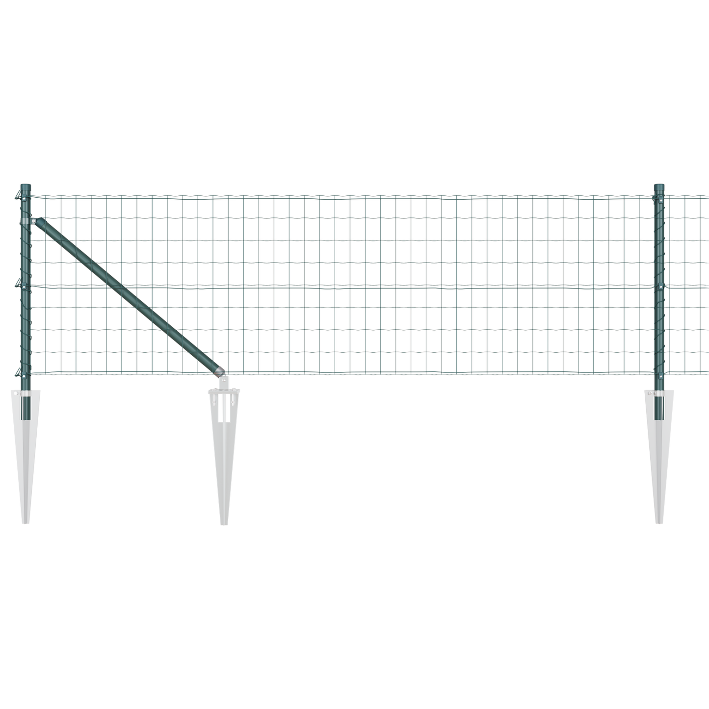 Euro-gjerde med pigger 25 x 0,6 m PVC-belagt stål Grønn Mesh