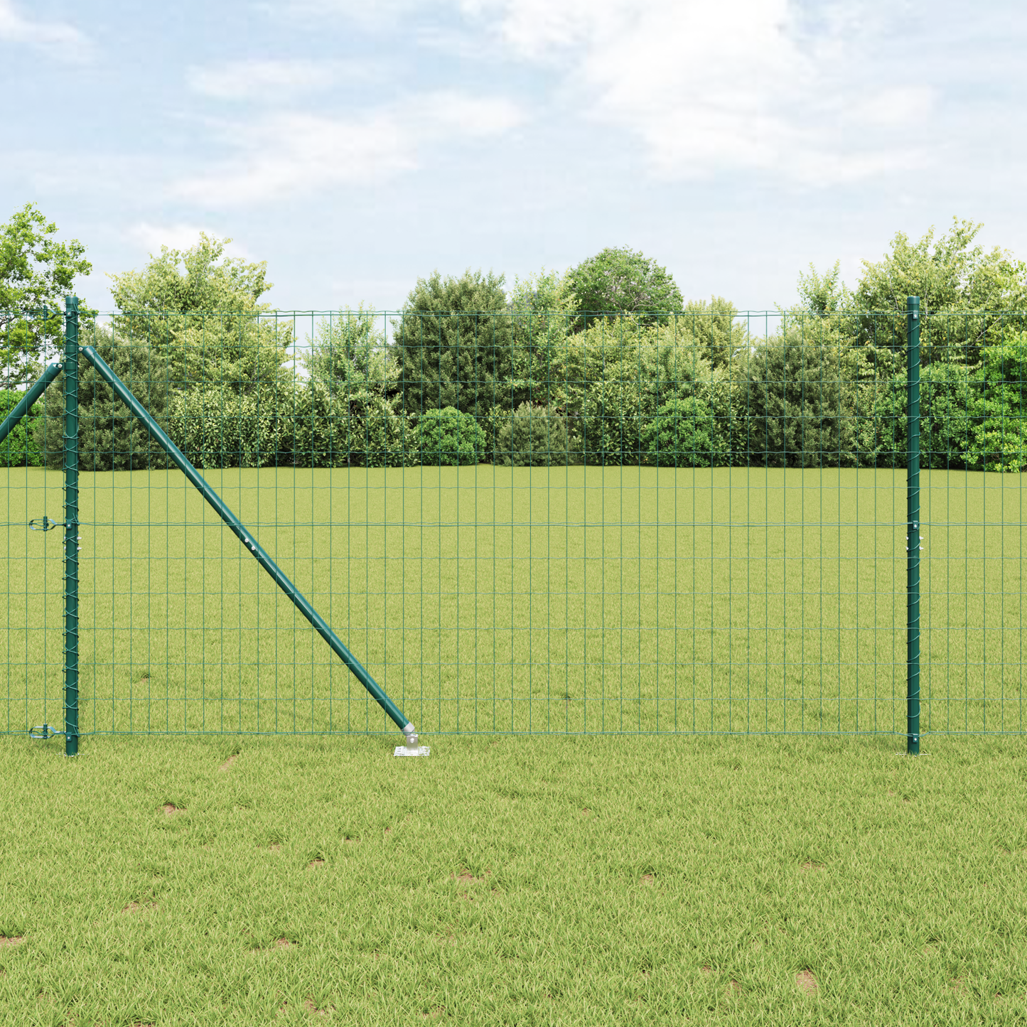 Euro-gjerde med pigger 25 x 1,2 m PVC-belagt stål Grønn Mesh