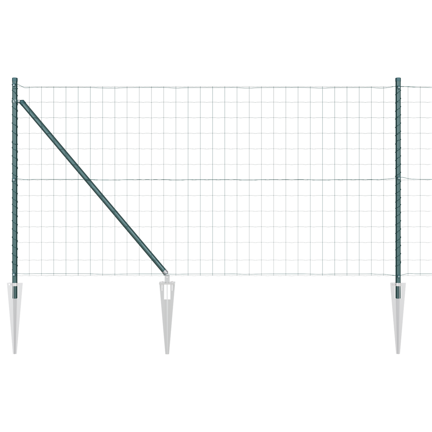 Gjerde med stolpe grønn 1 x 25 m Stål og PVC