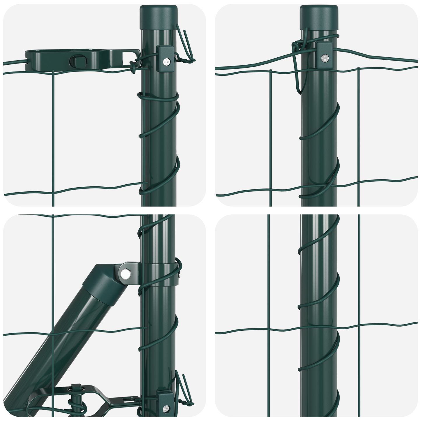 Euro-gjerde med pigger 50 x 0,6 m PVC-belagt stål Grønn Mesh