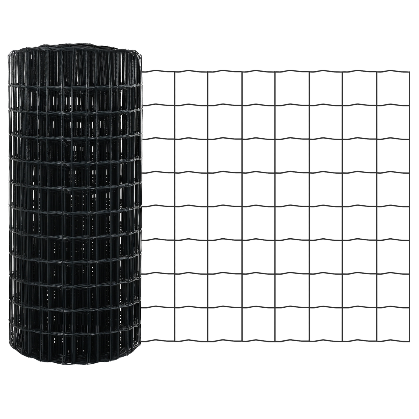 Gjerde med stolpe Grå 1 x 10 m Stål og PVC