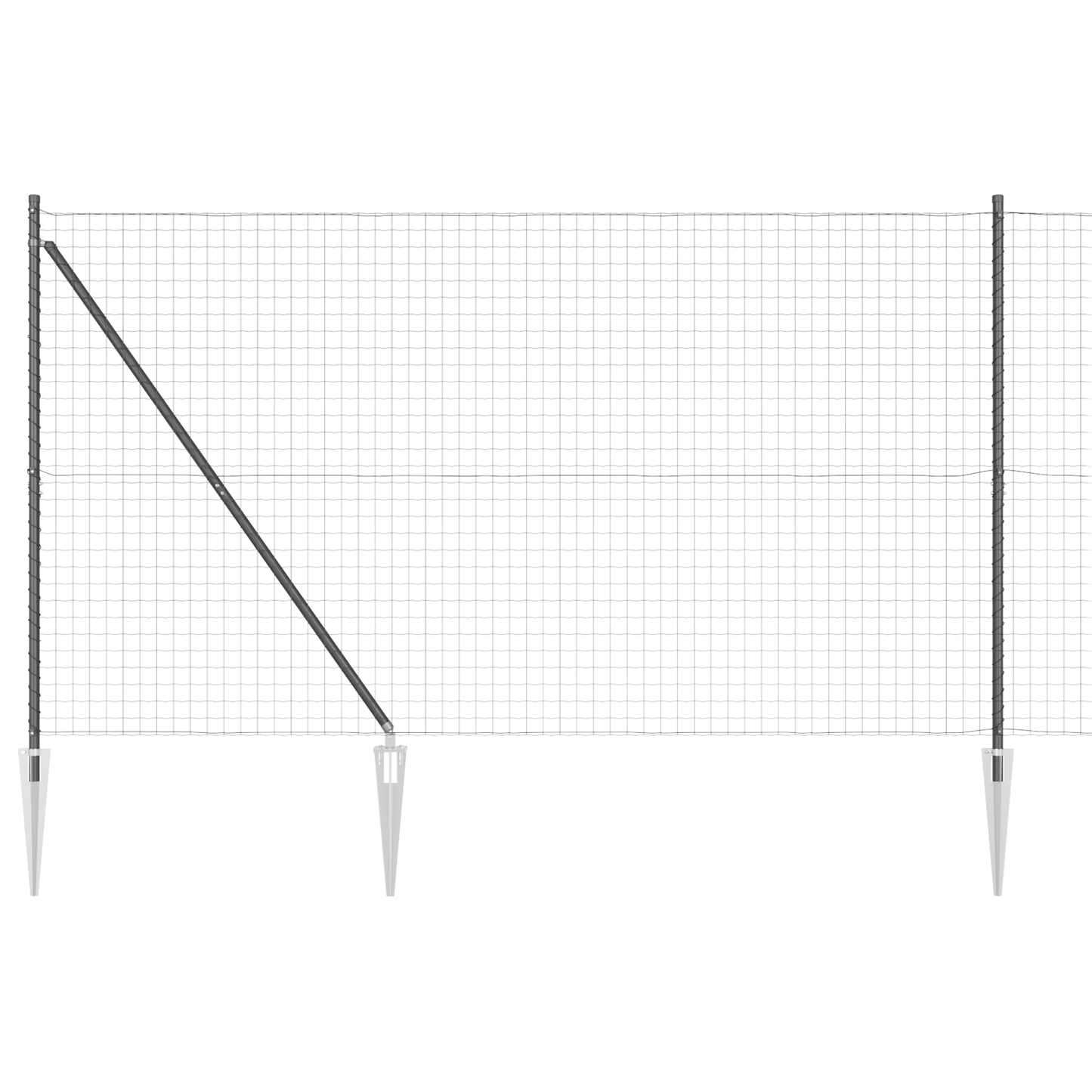 Gjerde med stolpe Grå 1,6 x 10 m Stål og PVC