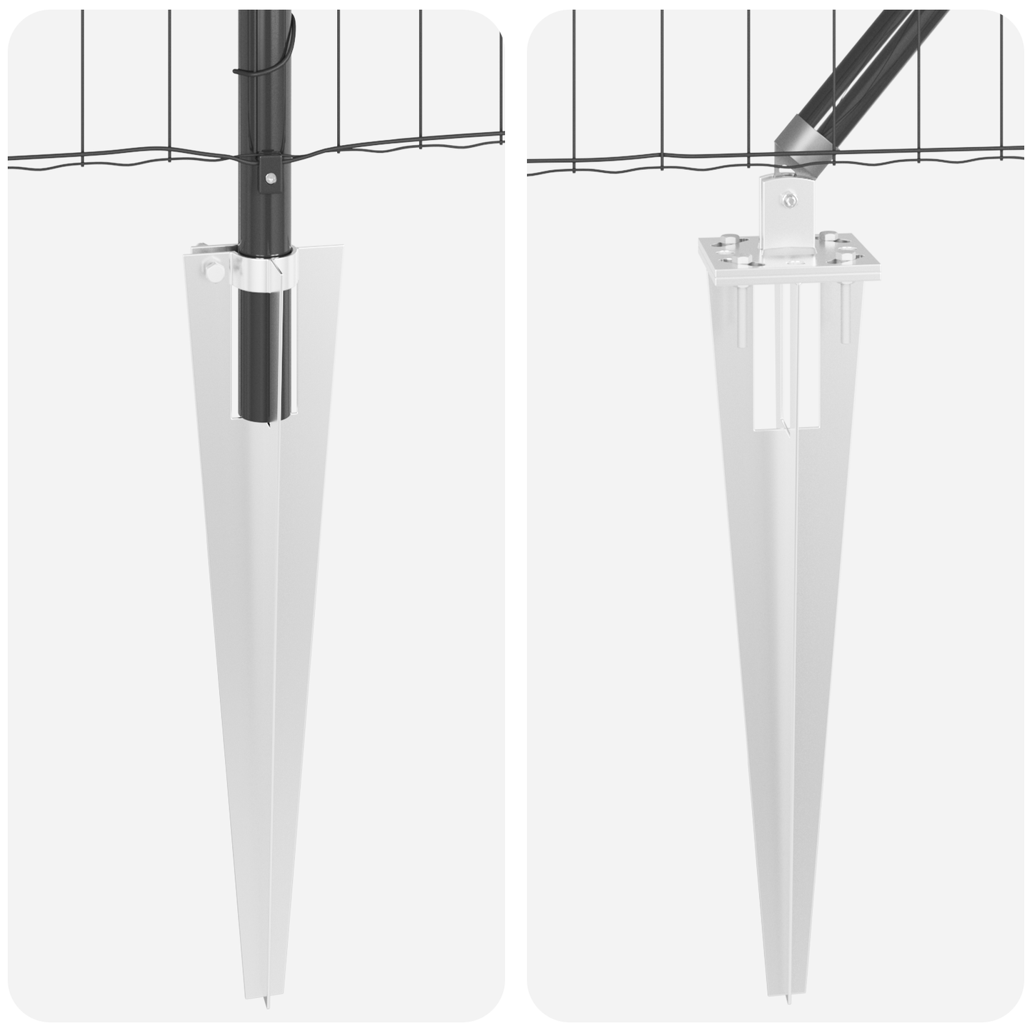 Gjerde med stolpe Grå 1,6 x 10 m Stål og PVC