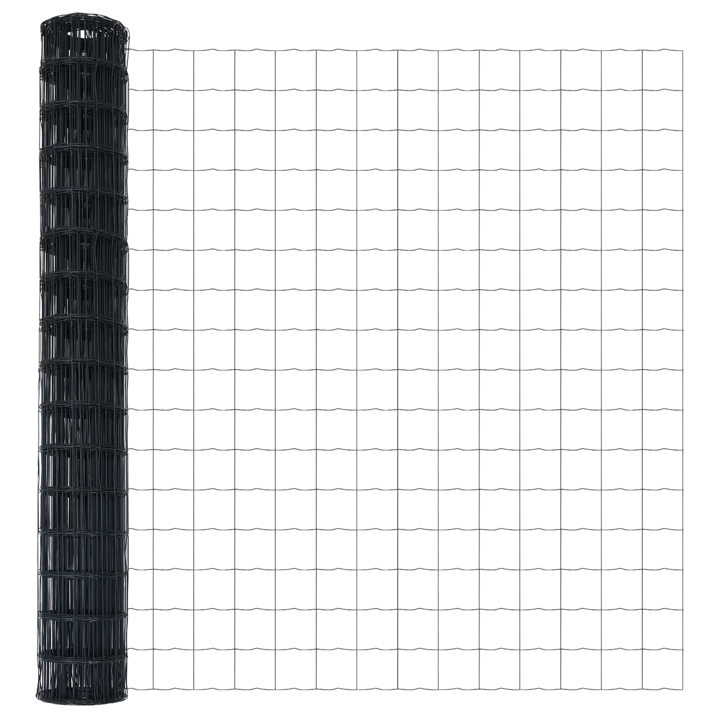 Gjerde med stolpe Grå 1,6 x 10 m Stål og PVC