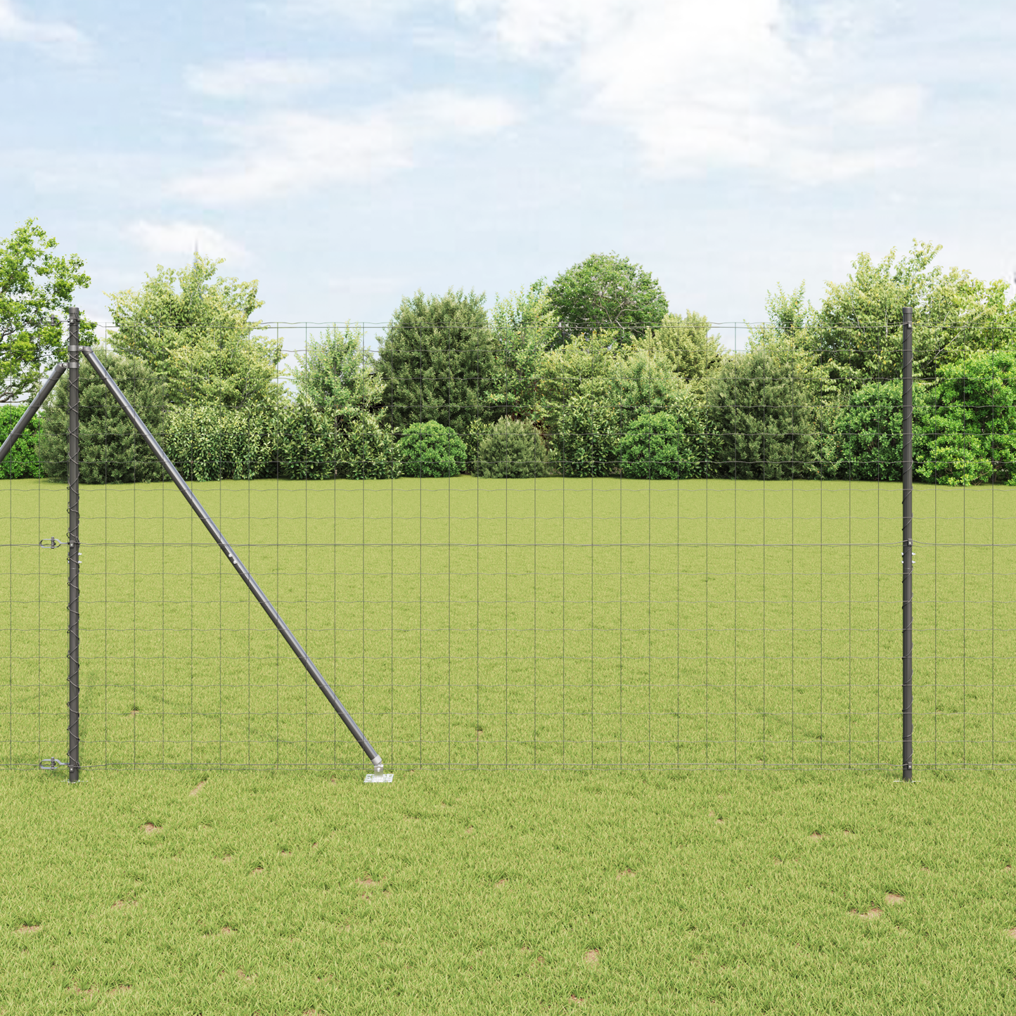 Gjerde med stolpe Grå 1,6 x 10 m Stål og PVC