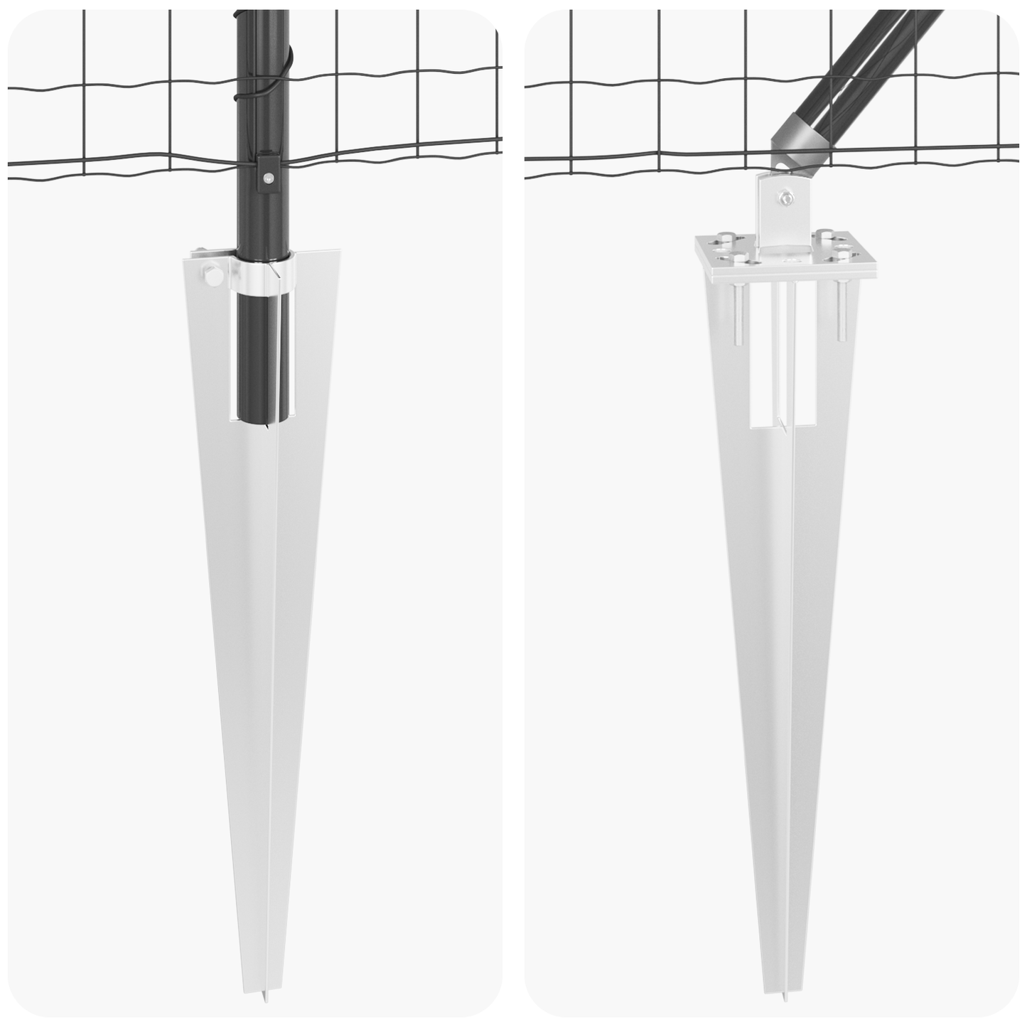 Gjerde med stolpe Grå 0,4 x 50 m Stål og PVC
