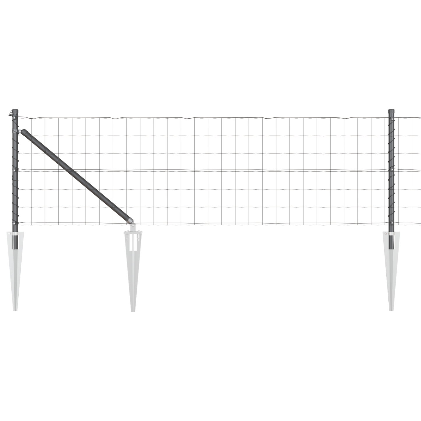 Euro-gjerde med pigger 50 x 0,6 m PVC-belagt stål Grå Mesh