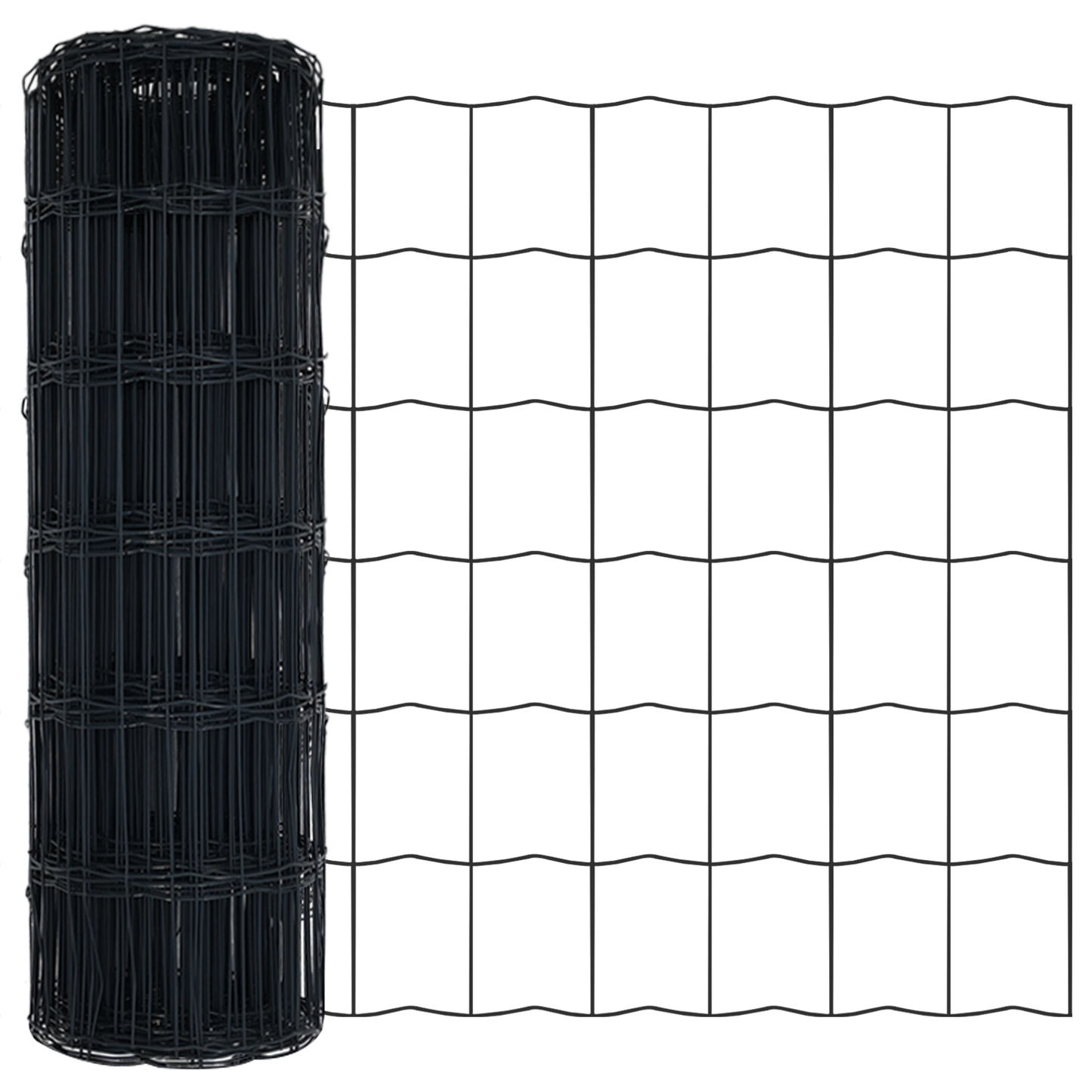 Euro-gjerde med pigger 50 x 0,6 m PVC-belagt stål Grå Mesh