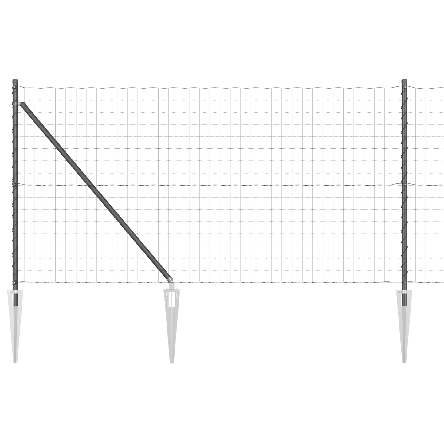 Gjerde med stolpe Grå 1 x 10 m Stål