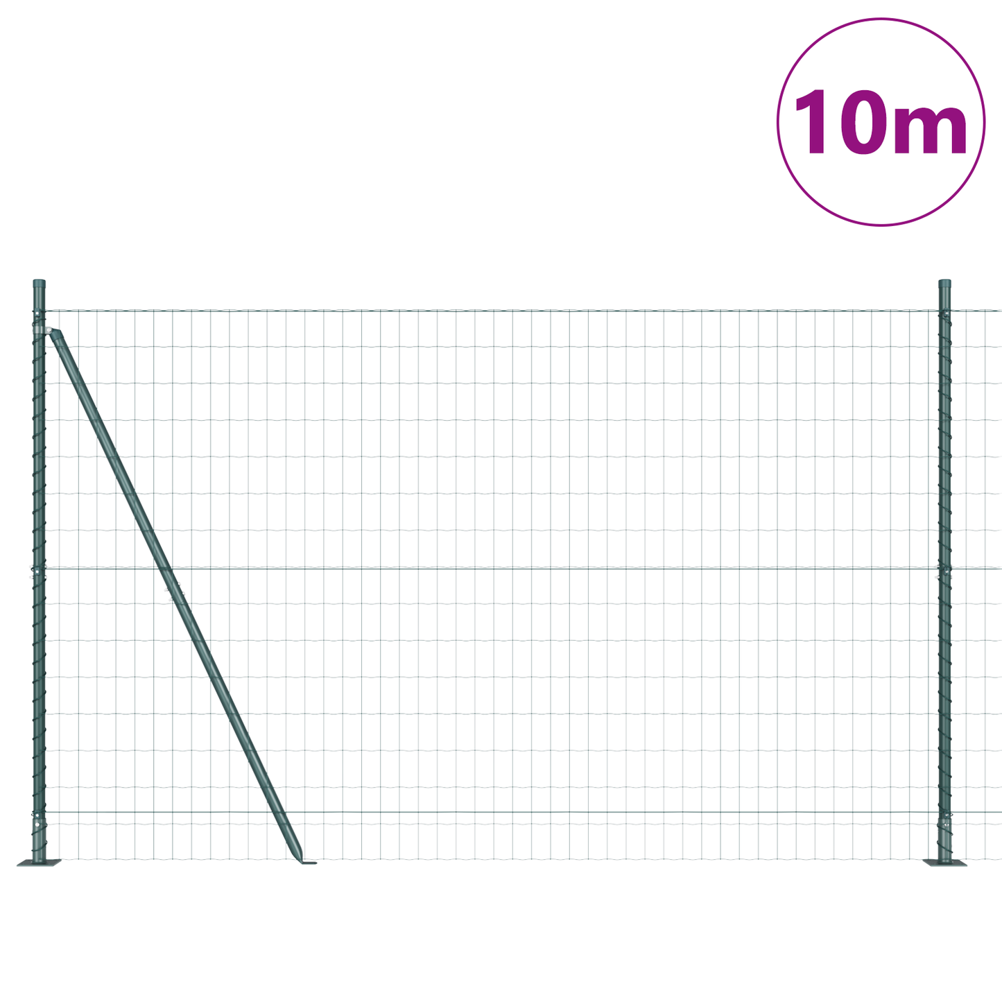 Gjerde med stolpe grønn 1,4 x 10 m Stål og PVC