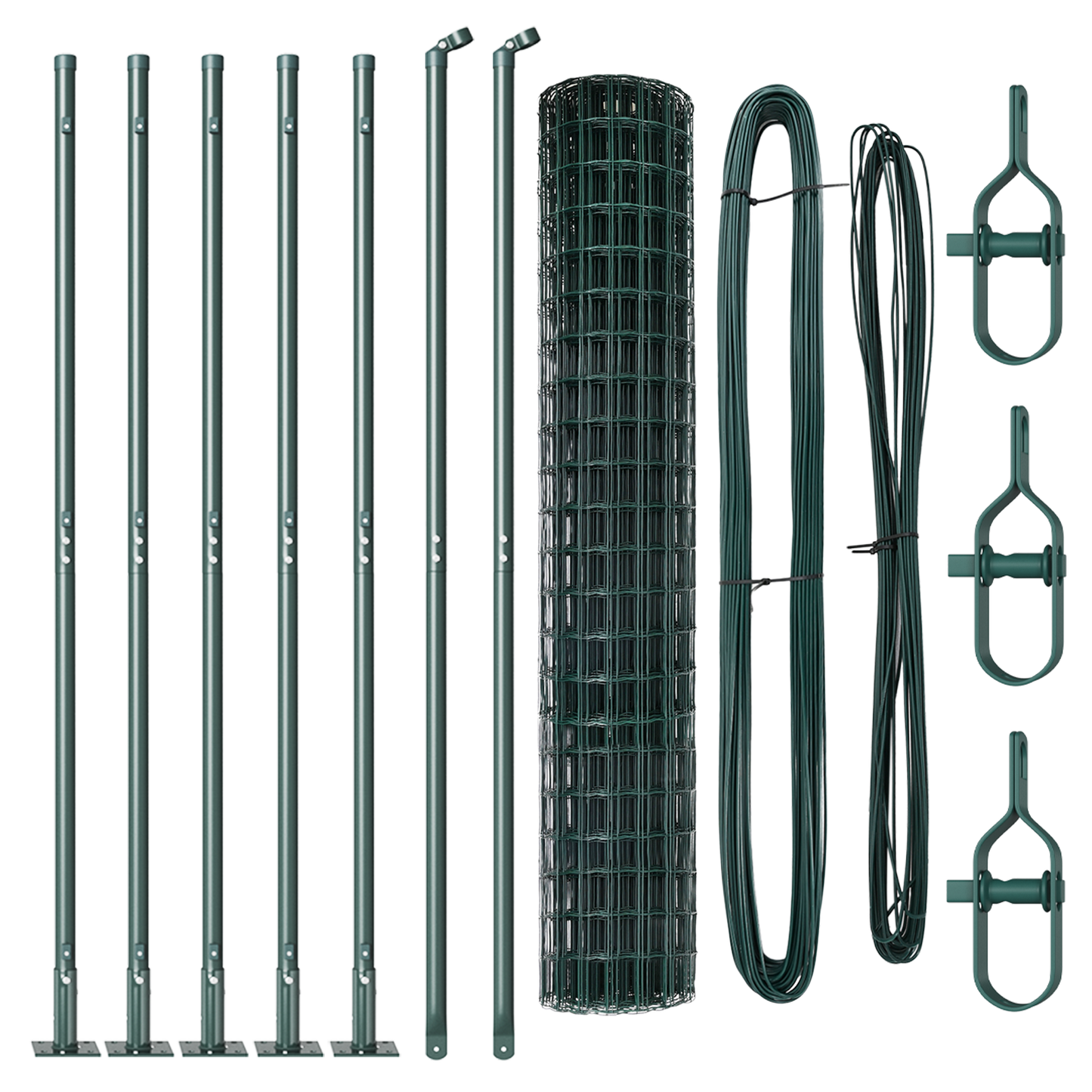 Gjerde med stolpe grønn 1,4 x 10 m Stål og PVC