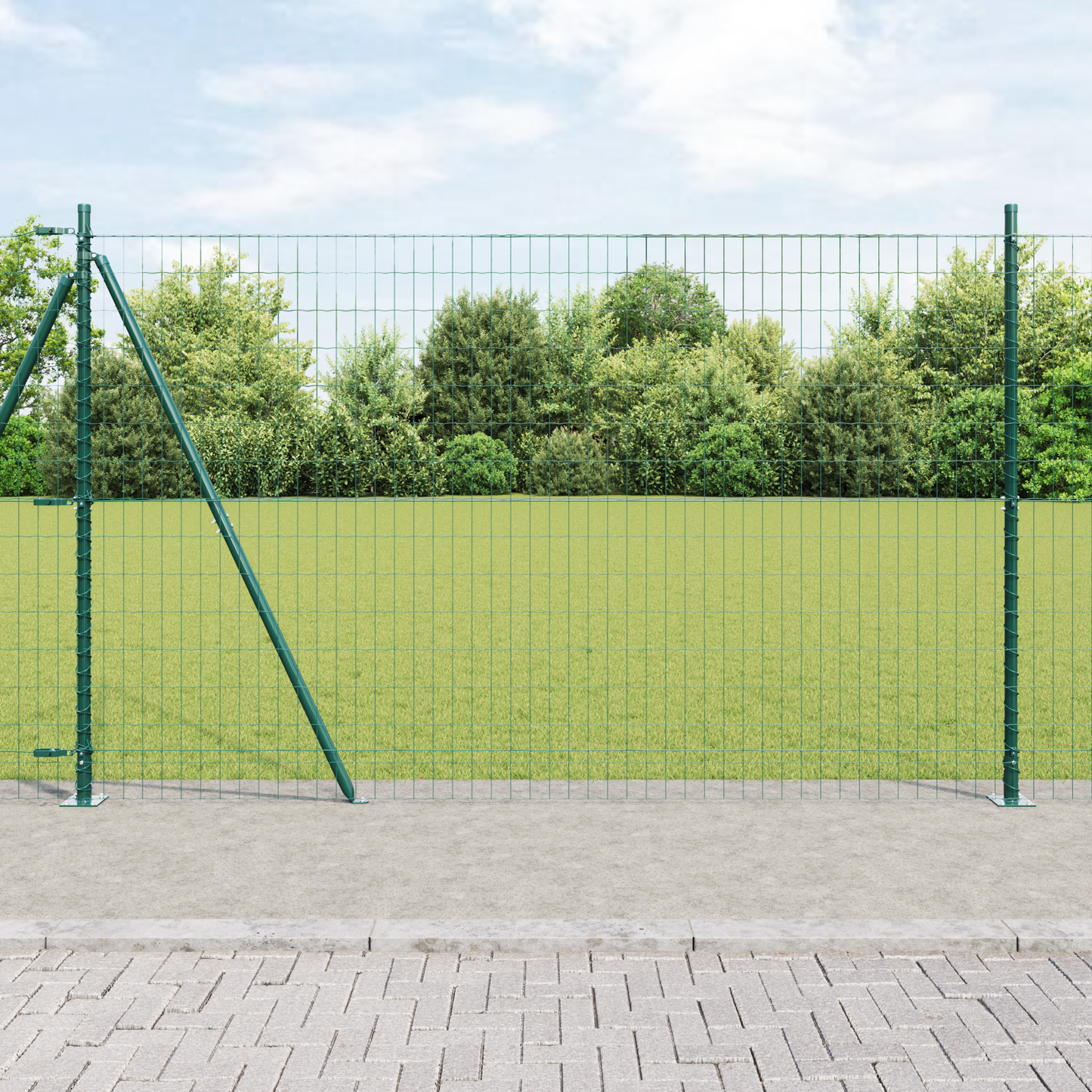 Gjerde med stolpe grønn 1,4 x 10 m Stål og PVC
