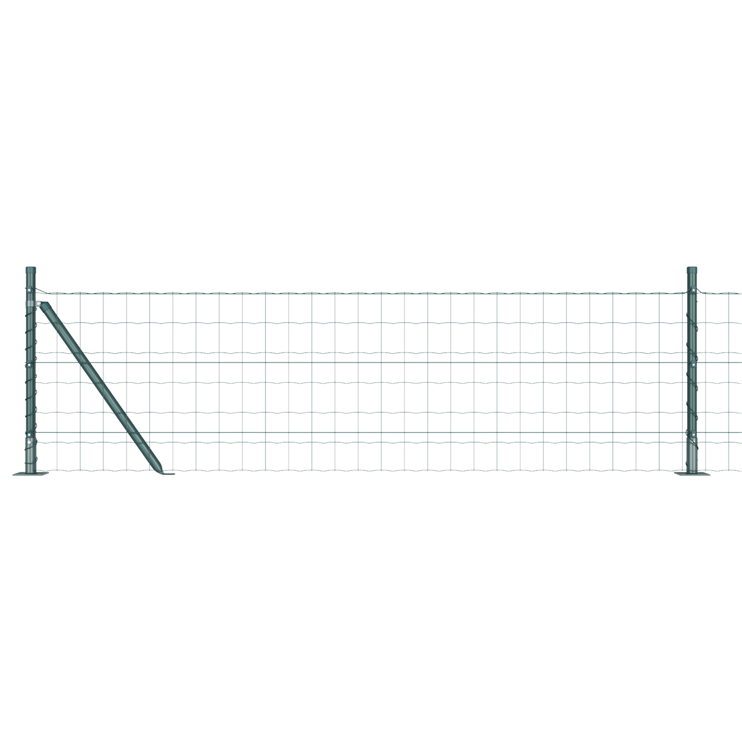 Gjerde med stolpe grønn 0,6 x 10 m Stål og PVC