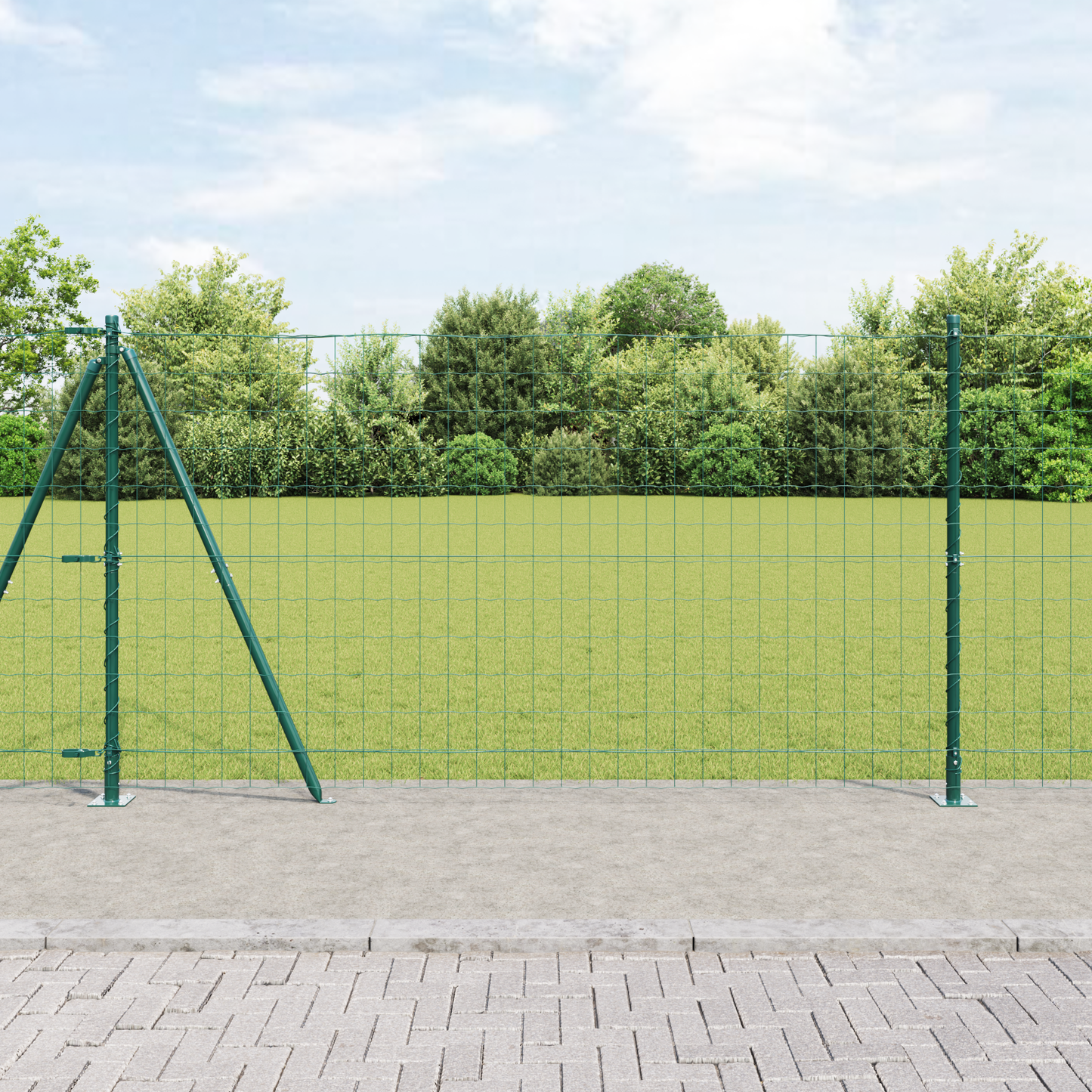 Gjerde med stolpe grønn 1,2 x 10 m Stål og PVC
