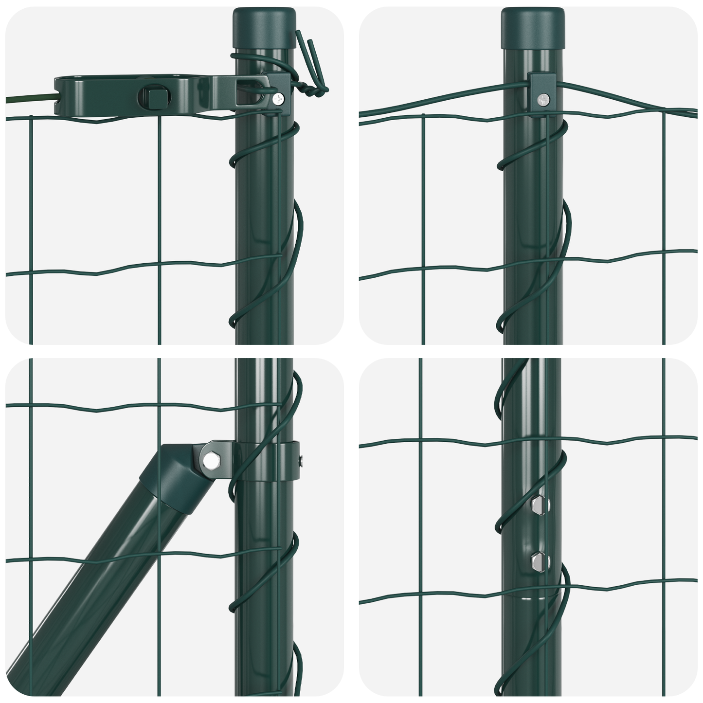 Gjerde med stolpe grønn 1,6 x 10 m Stål og PVC